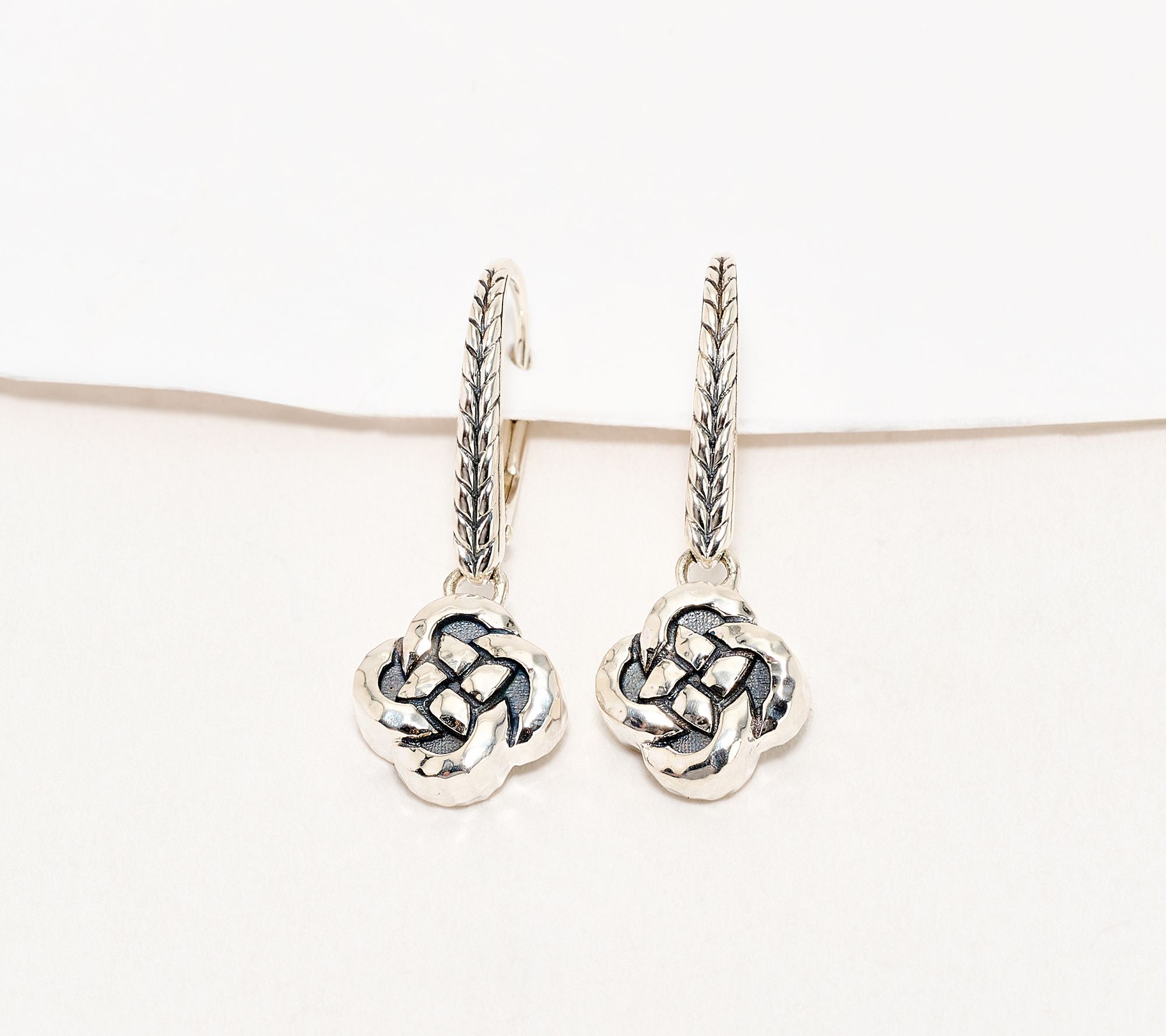JAI Ireland Sterling Silver Symbols of Love Leverback Earrings