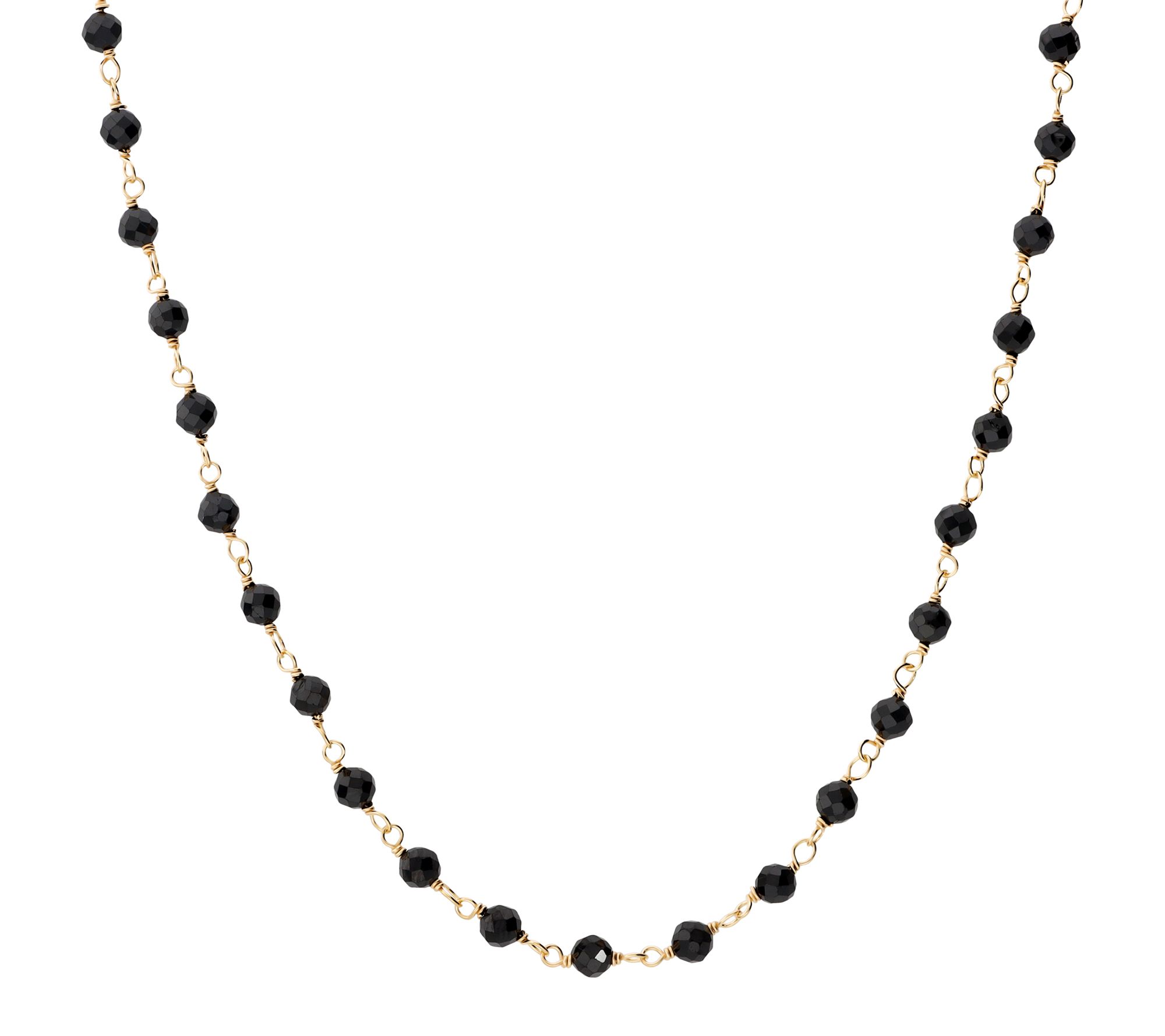Italian Silver Gemstone Bead Necklace, 18K GoldPlated