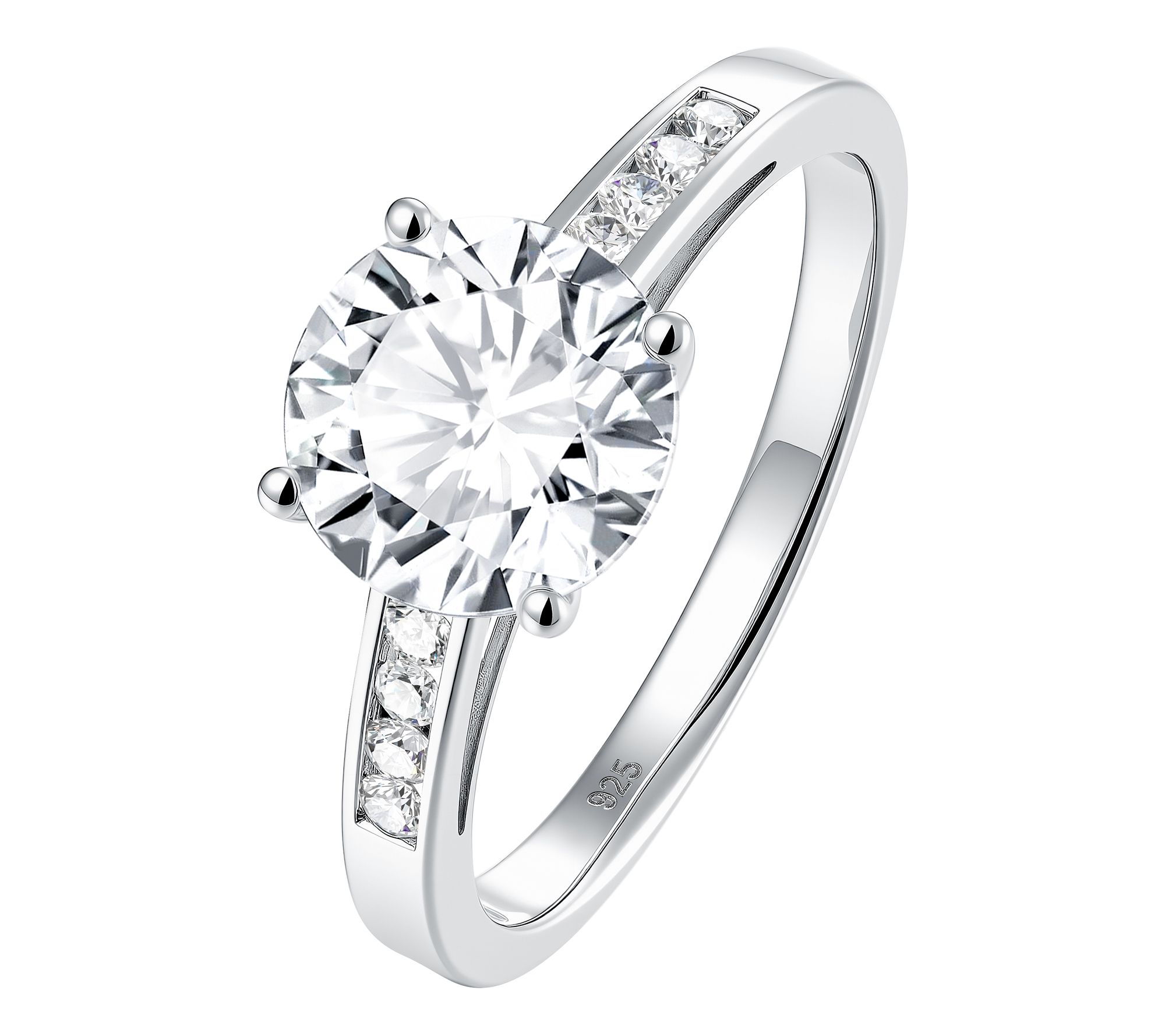 Moissanite Luxe 1.85 cttw Round Engagement Ring, Sterling