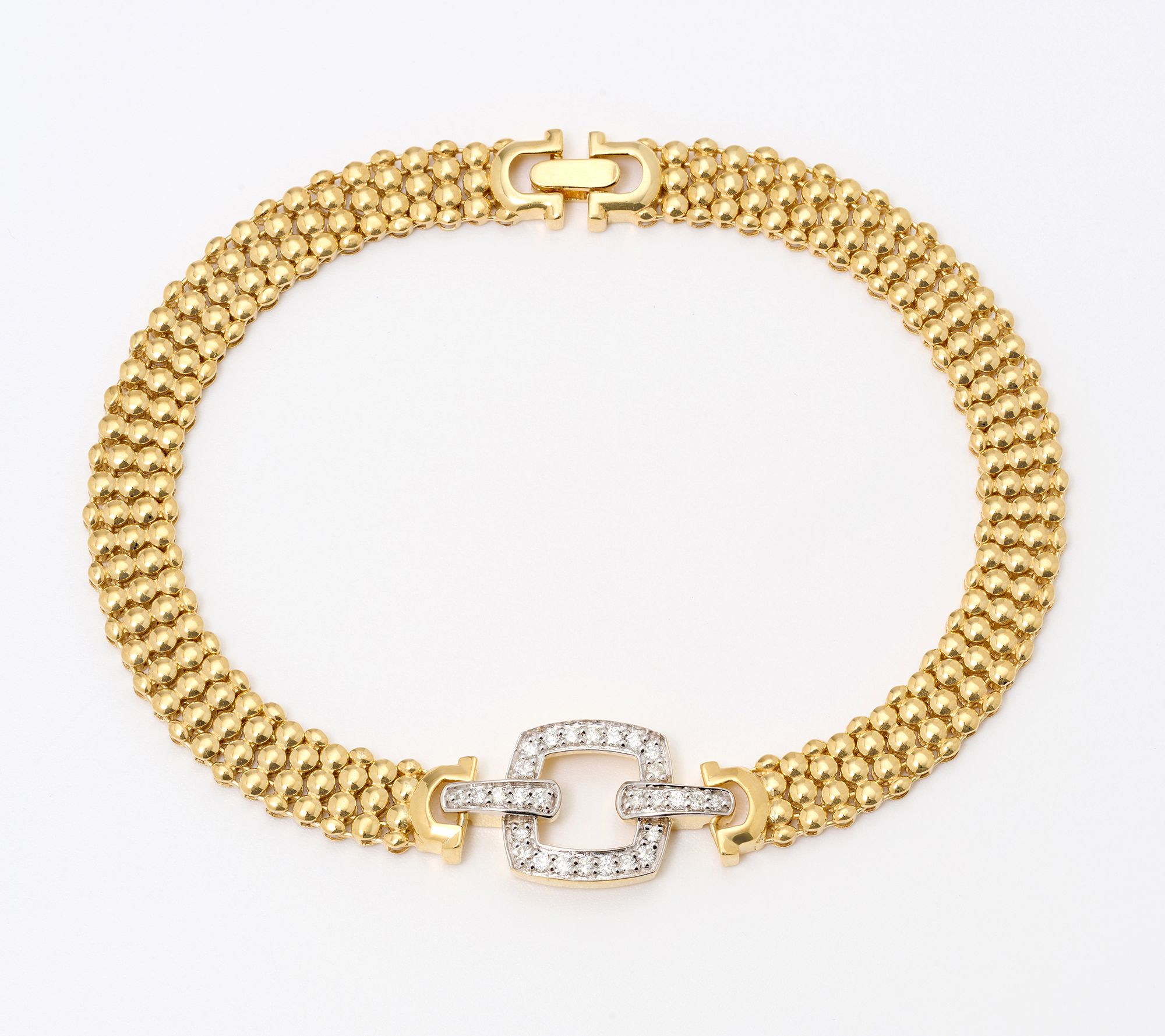 Affinity Diamonds 0.25 cttw Popcorn Detail Bracelet Sterling Silver