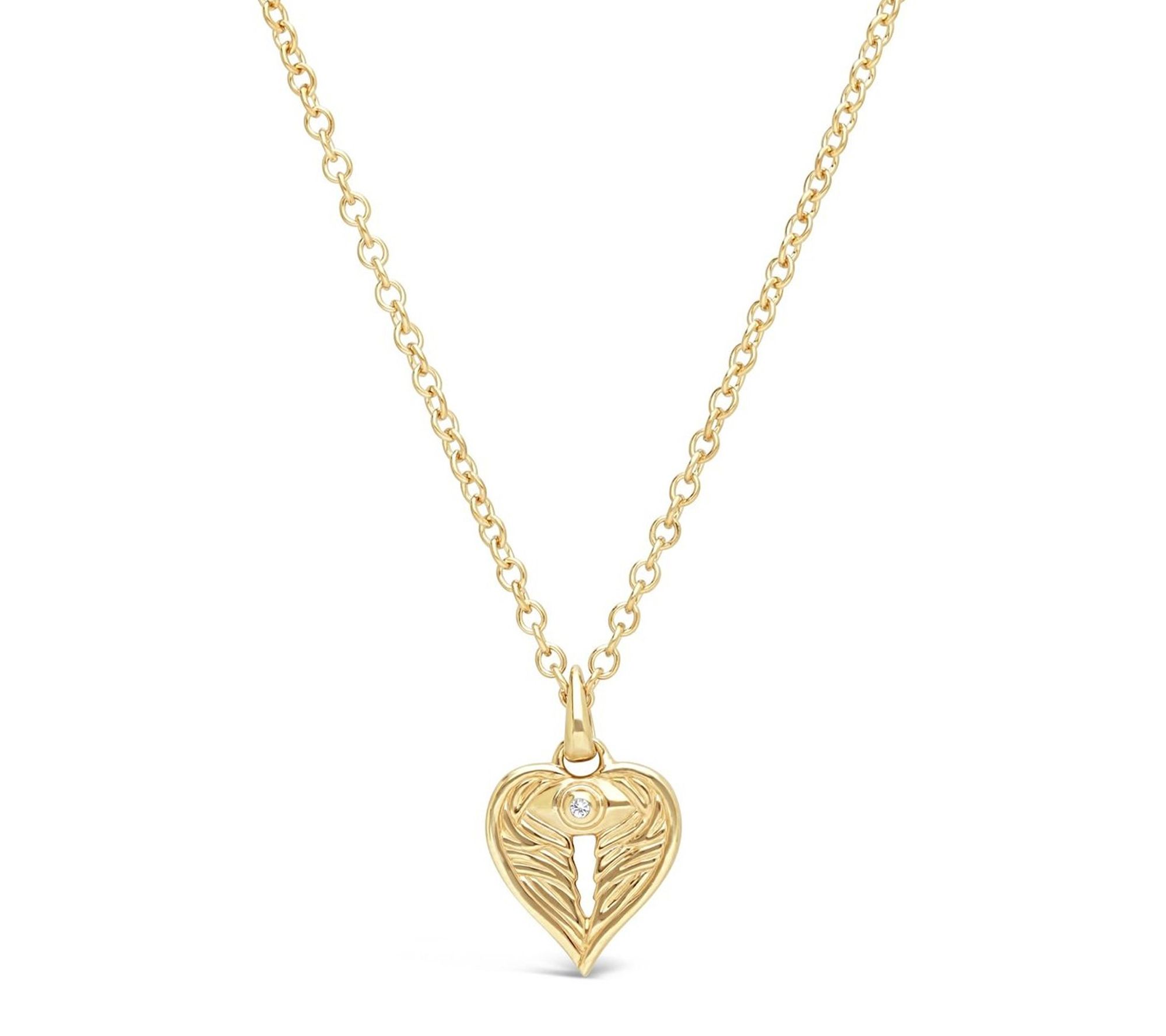Goddaughters 14K Gold Clad Angel Eyes Topaz Heart Necklace