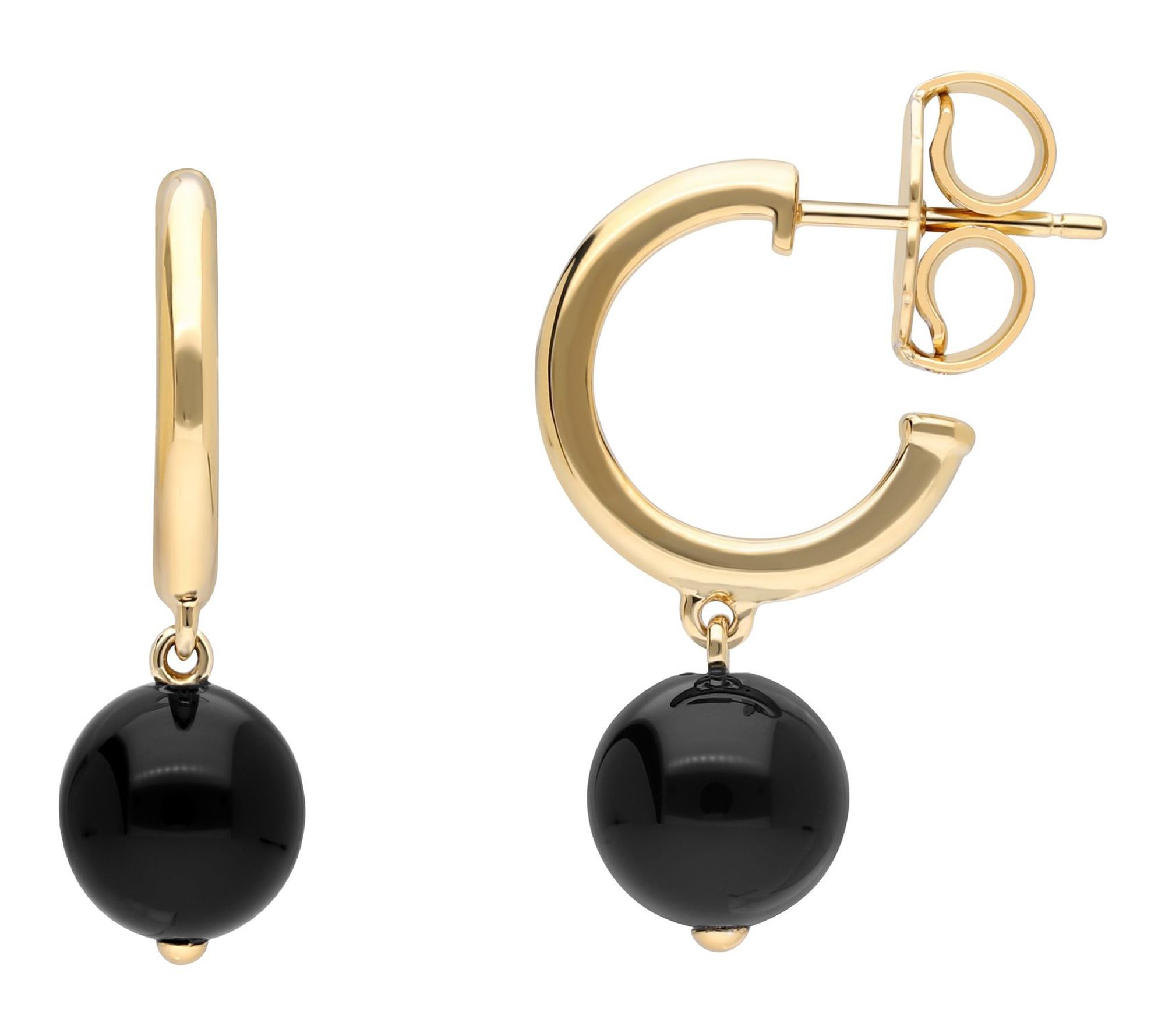 Elyse Ryan 18K Gold Clad Gemstone Bead Drop Hoop Earrings