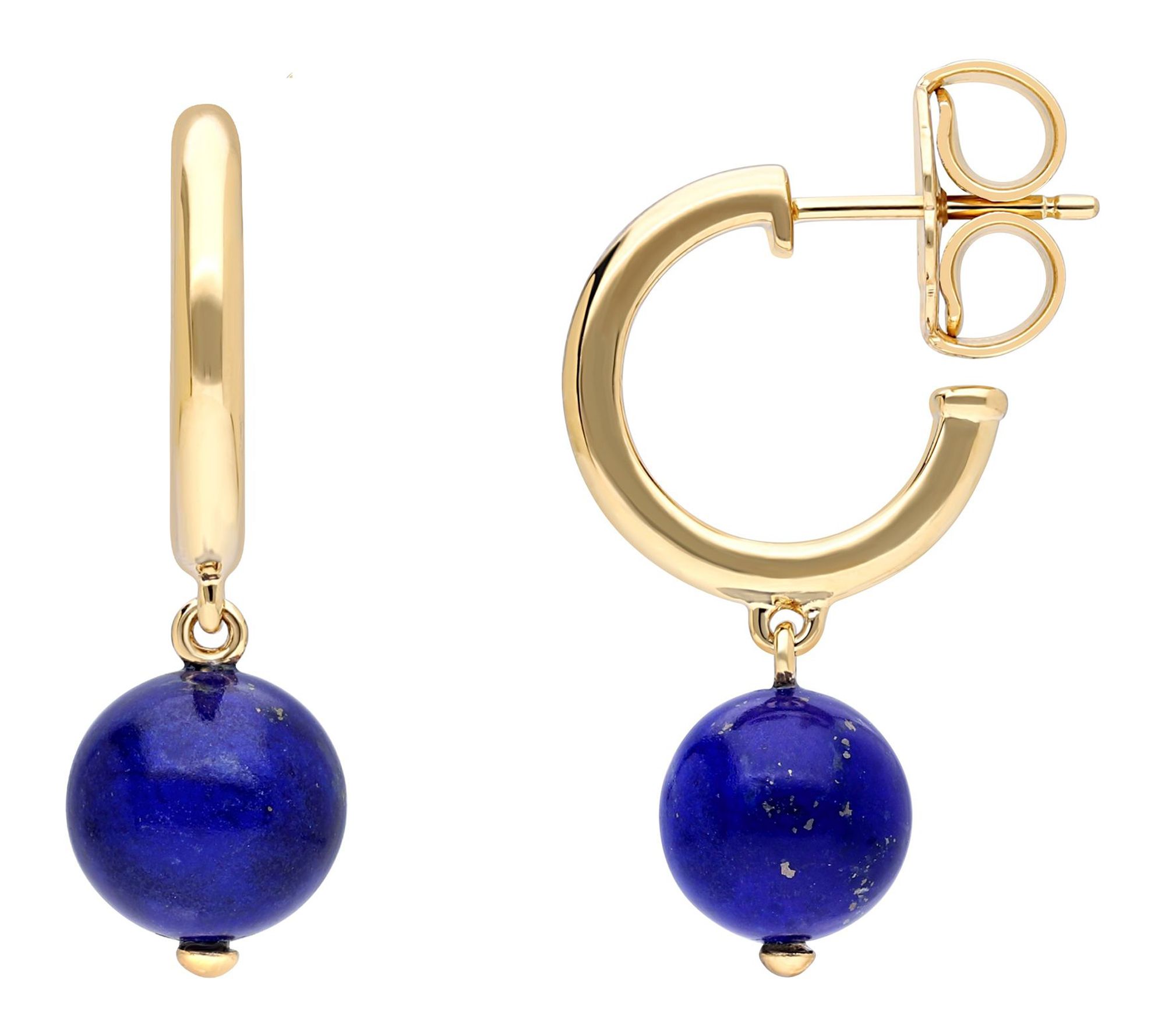 Elyse Ryan 18K Gold Clad Gemstone Bead Drop Hoop Earrings