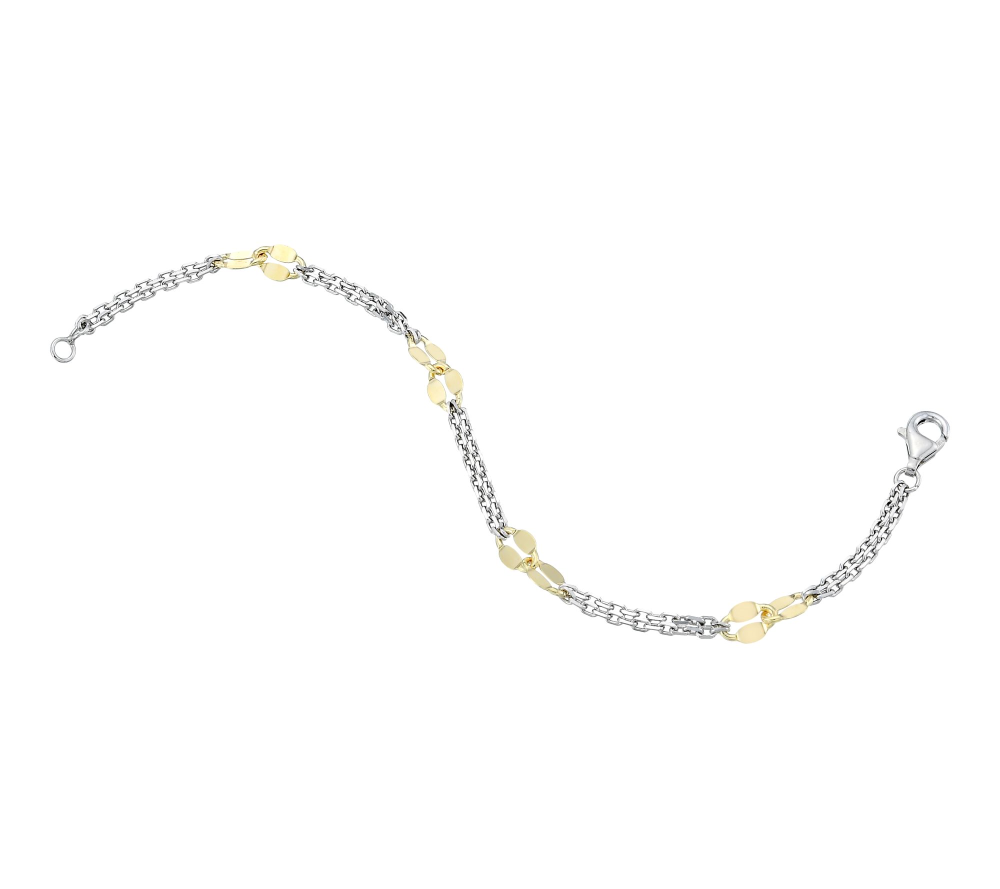 Silver Style Two-Tone Lumachina Station Bracelet, Sterling