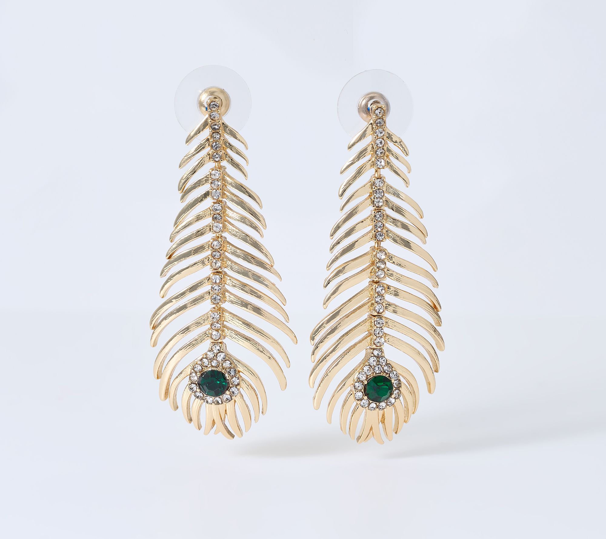 Susan Graver Herringbone Simulated Jeweled Earrings