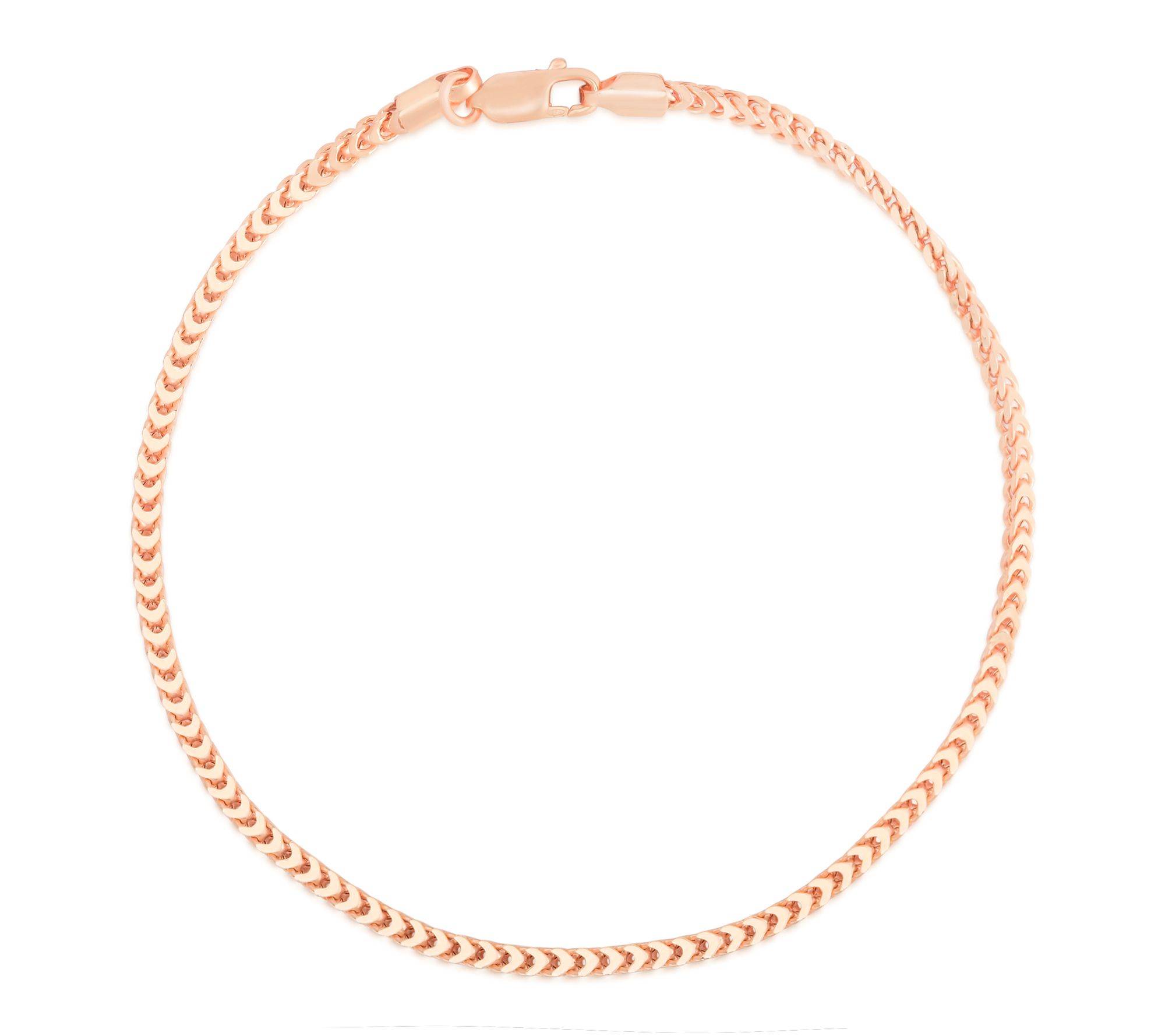 Italian Silver 7" Square Foxtail Chain Bracelet, Sterling