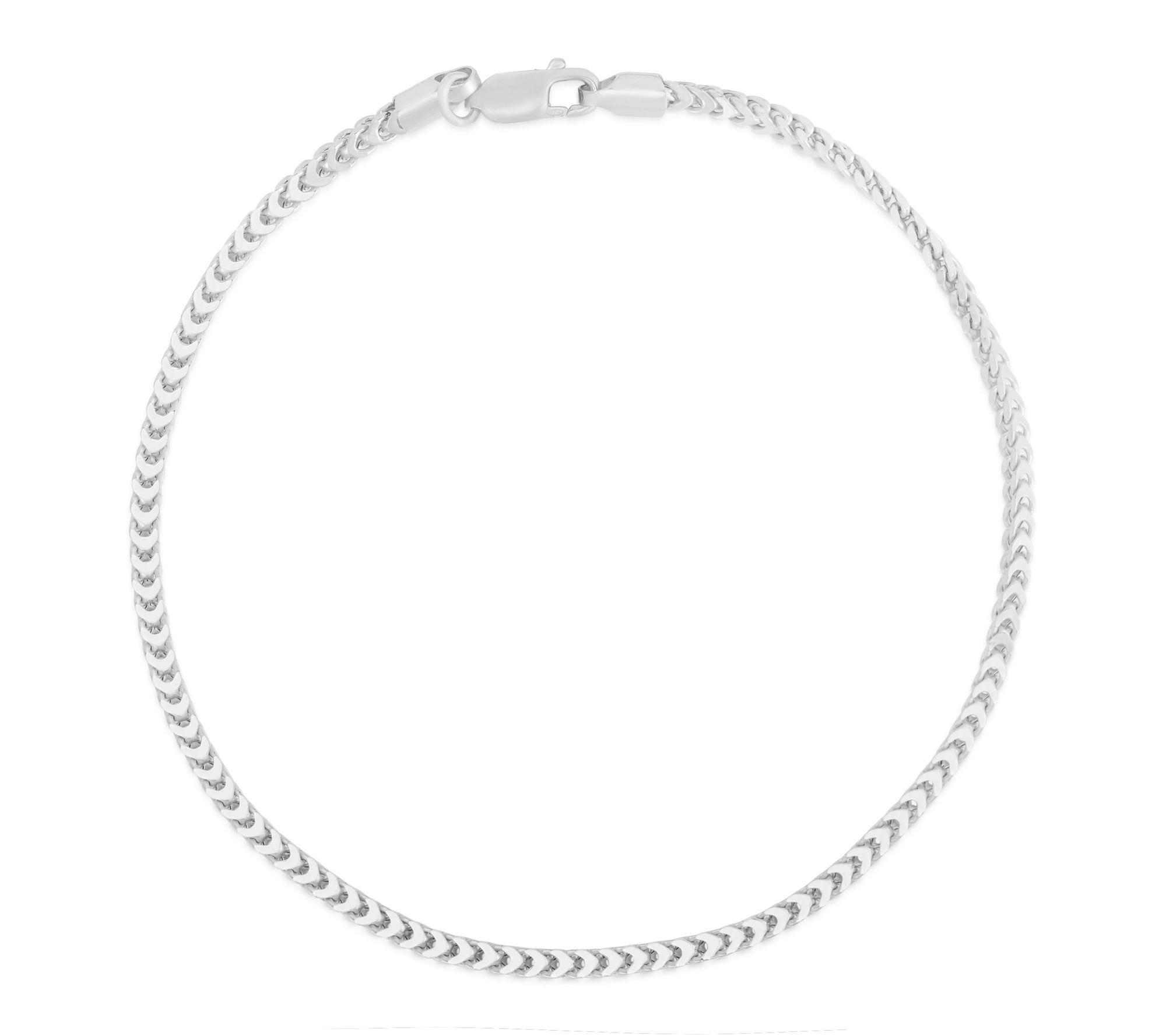 Italian Silver 7" Square Foxtail Chain Bracelet, Sterling
