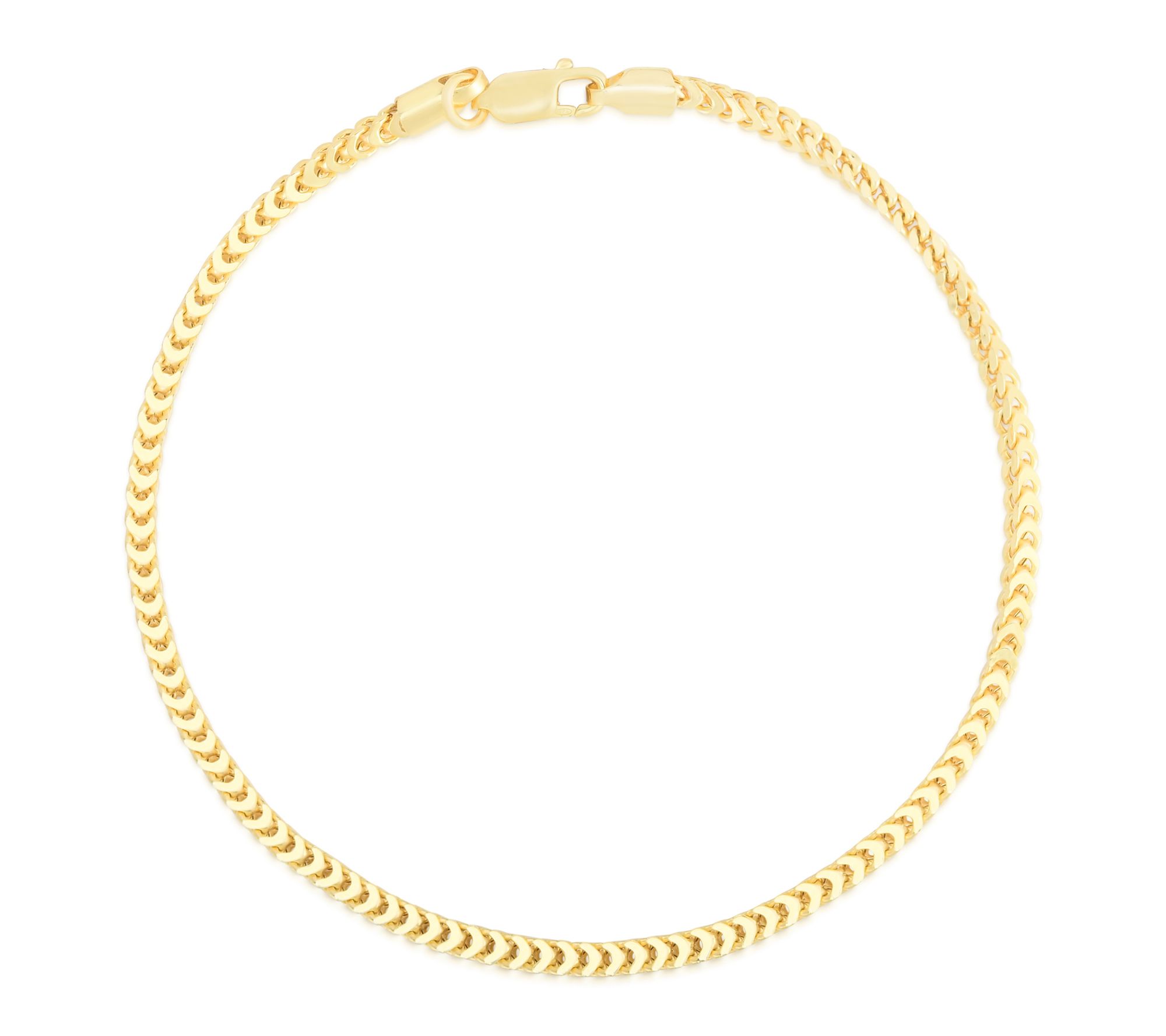 Italian Silver 7" Square Foxtail Chain Bracelet, Sterling