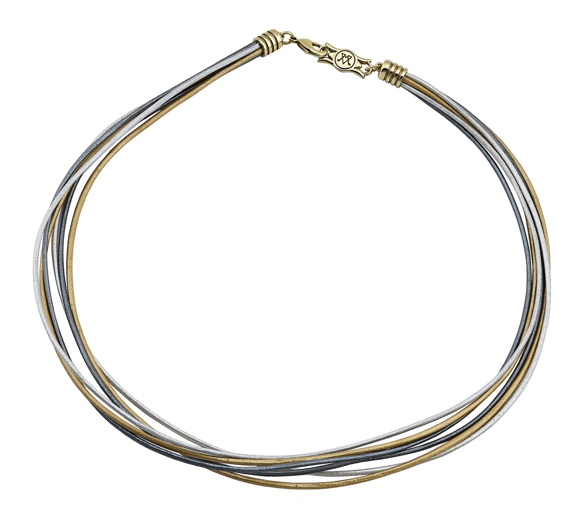 American West Six Strand Leather 17" Necklace