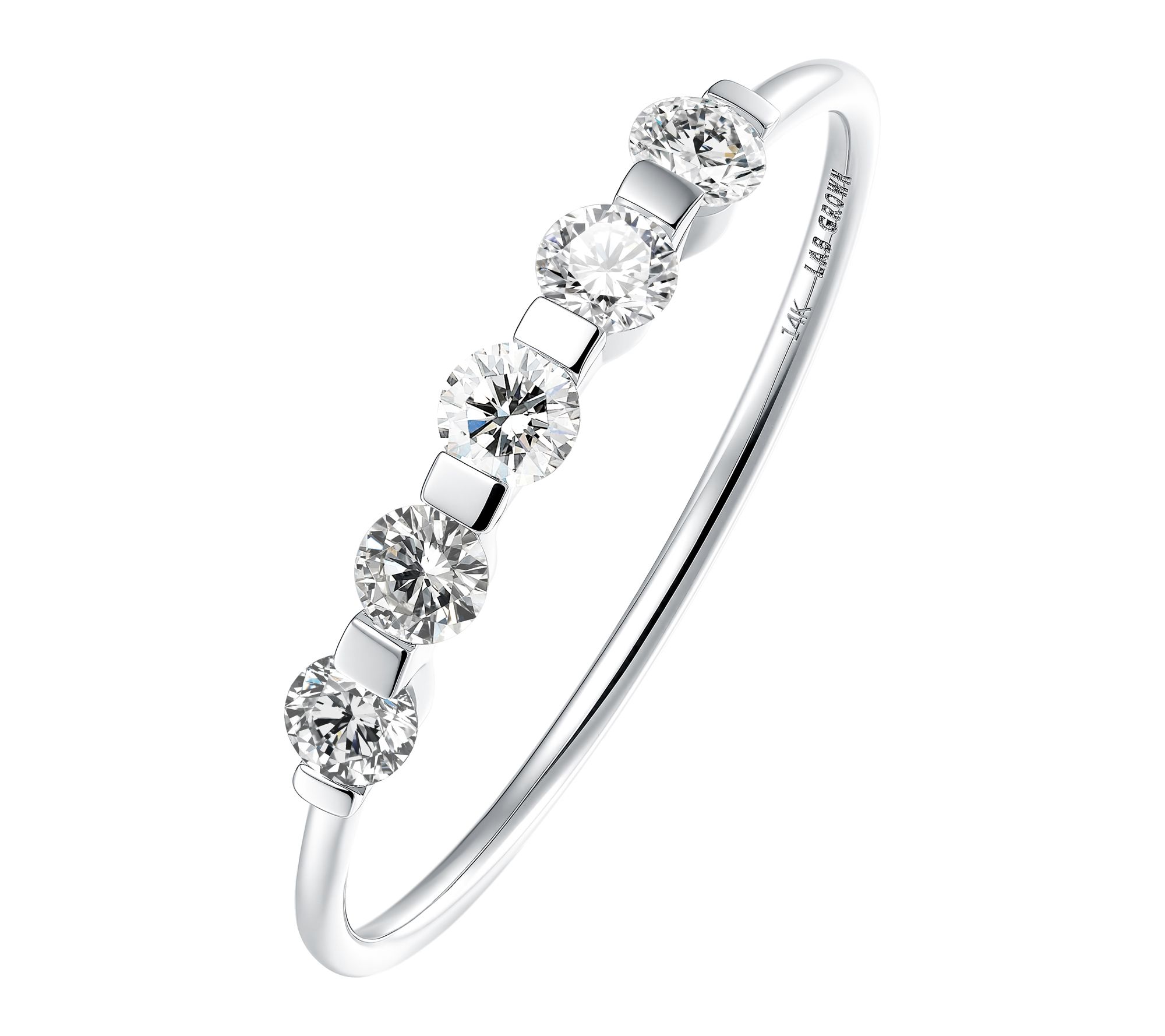 Fire Light Lab Grown Diamond Round 5-Stone BandRing, 14K Gold