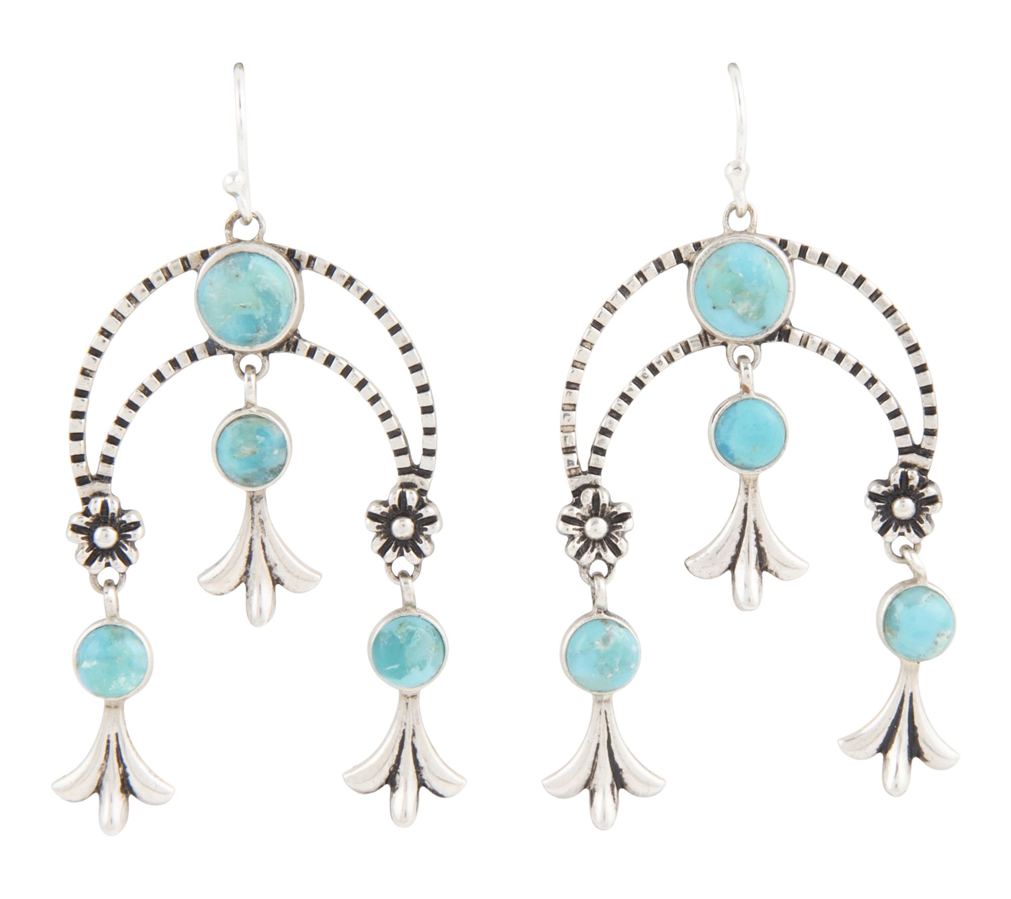 Barse Artisan Crafted Chandelier Turquoise Earrings