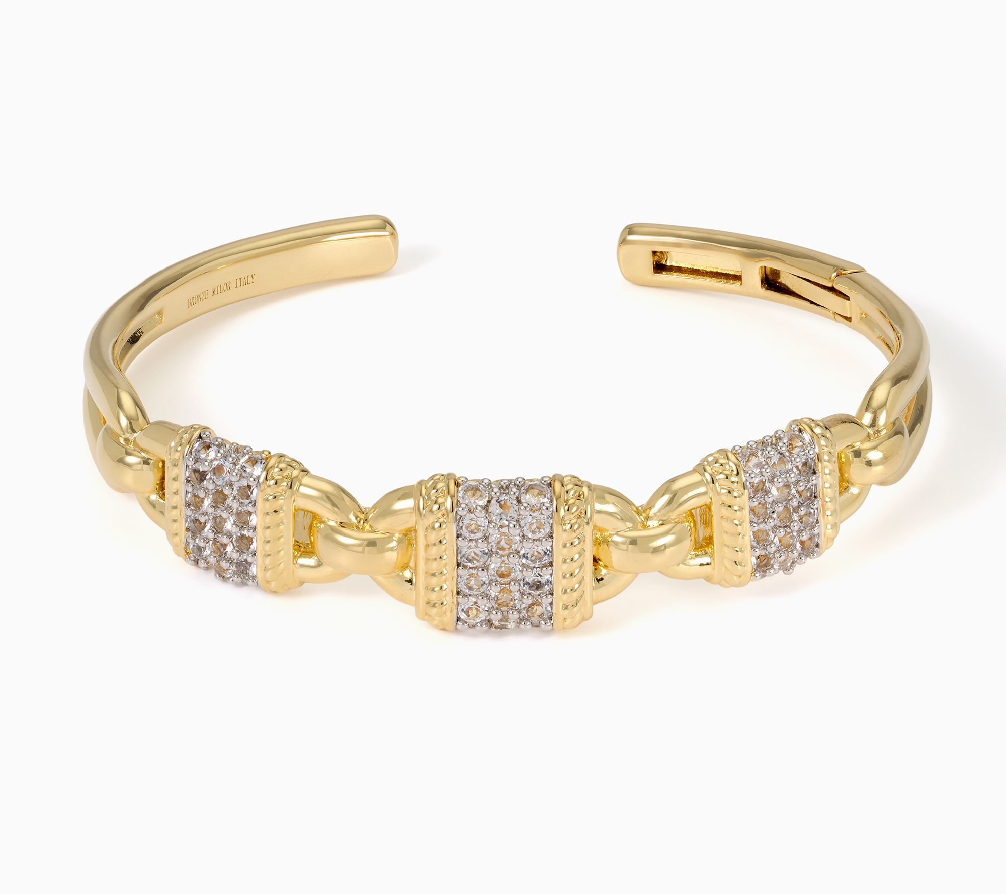 David Markstein Bronze Heirloom Quality Status Bracelet with White Topaz