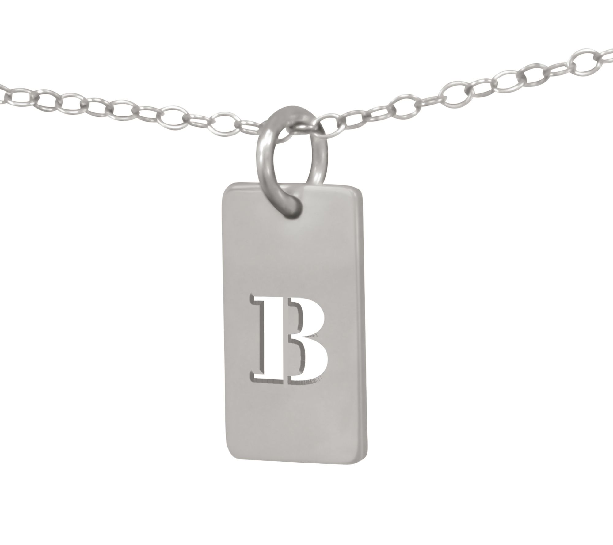 Sterling Cutout Initial Tag Pe ndant