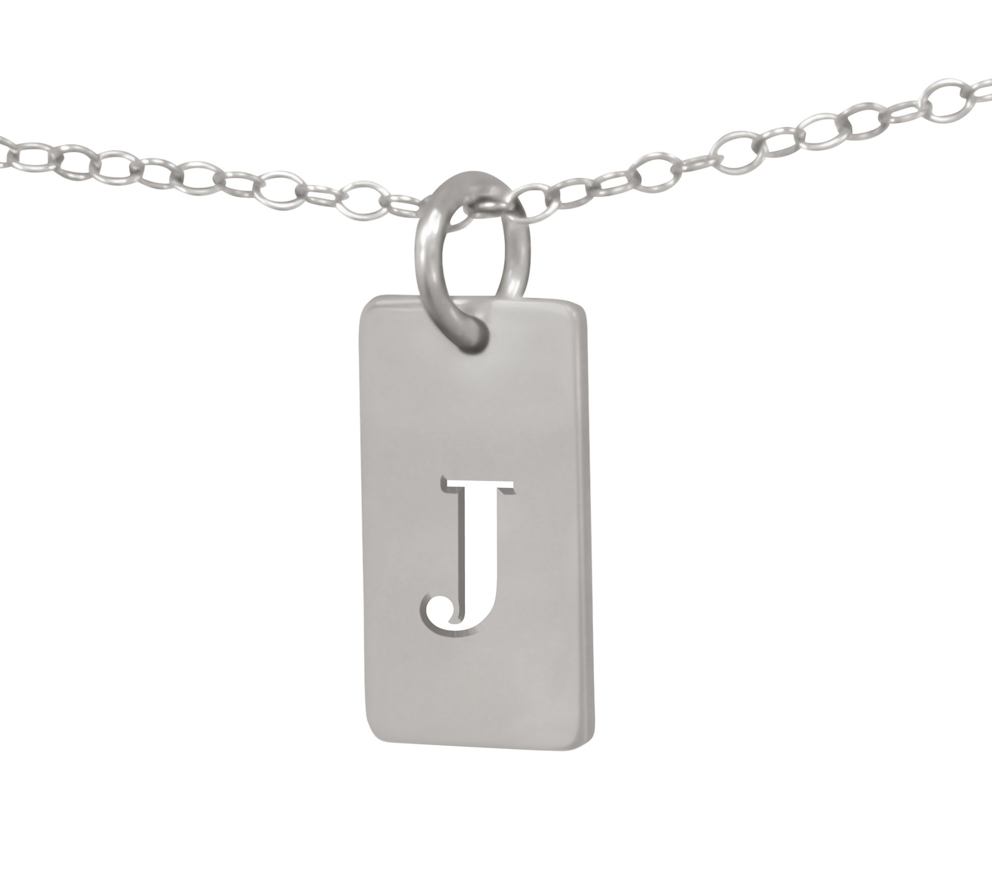 Sterling Cutout Initial Tag Pe ndant