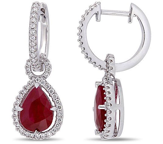 Bellini 2.65 cttw Ruby & 4/10 cttw Diamond Earrings