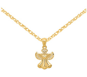 14K Gold Angel Pendant with Chain - J488403