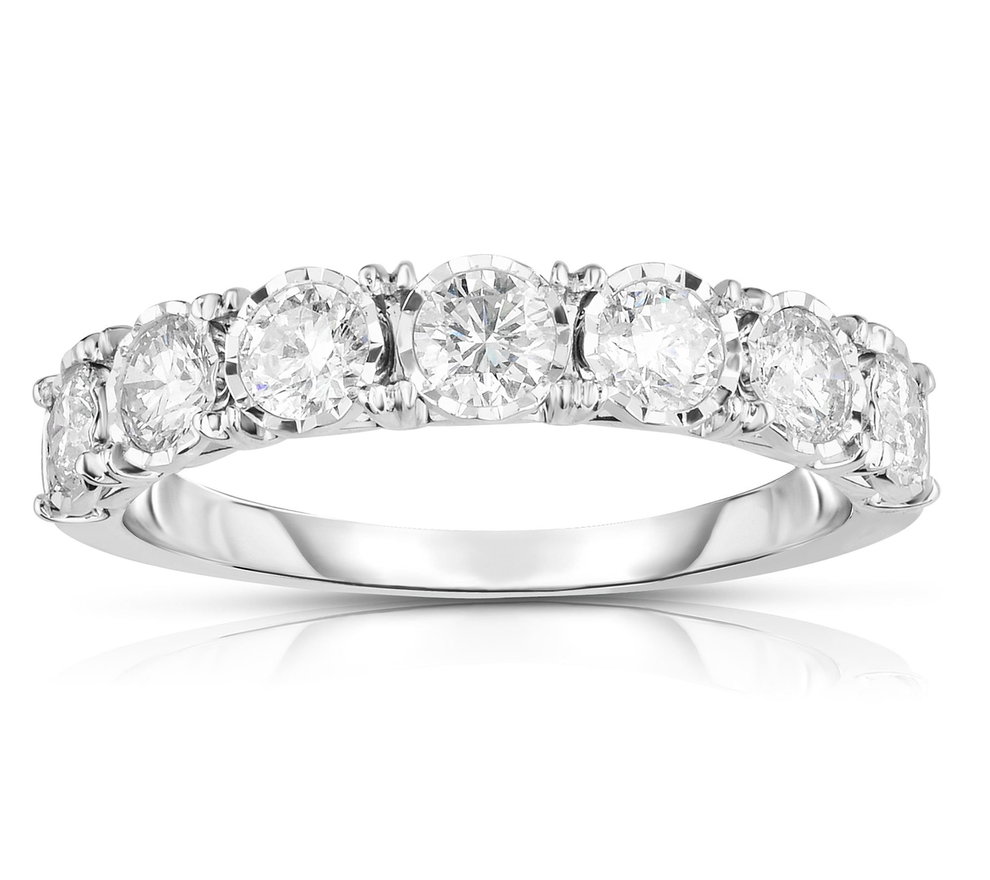 Affinity 1.00 cttw Diamond Semi-Eternity Ring, 14K Gold - QVC.com