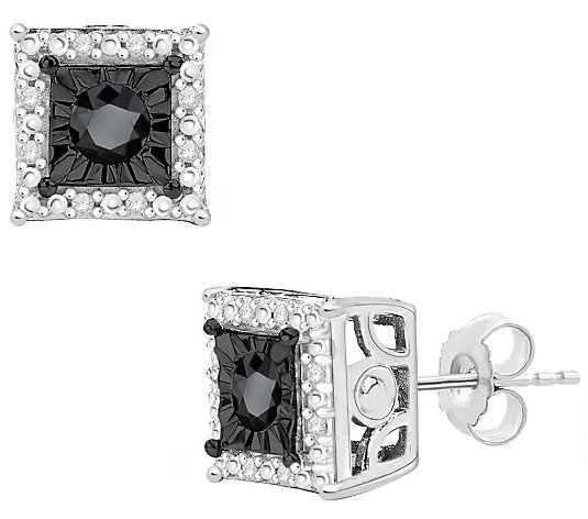 Affinity 0.25 cttw Square Diamond Stud Earrings, Sterling