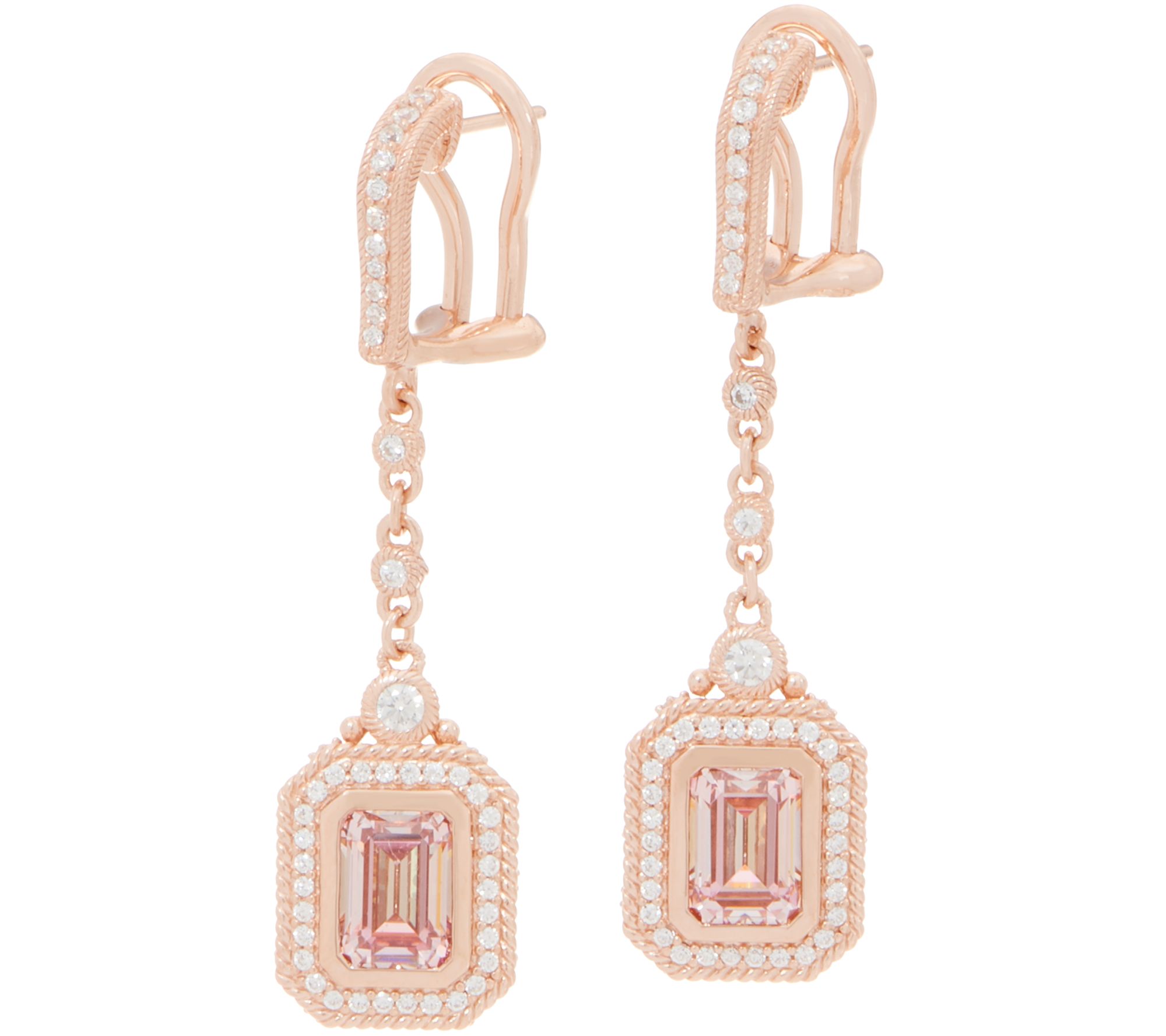 Qvc diamonique morganite fashion earrings