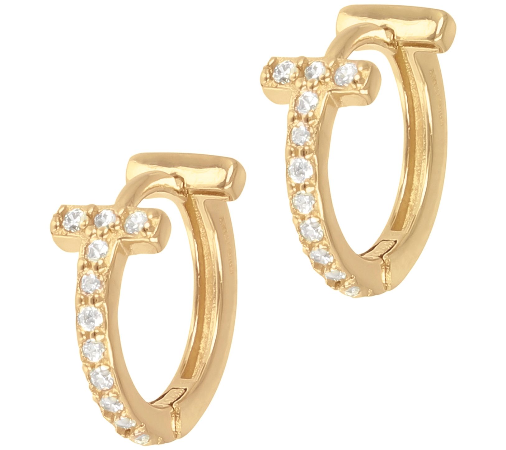 Diamonique 0.20 cttw 1/2" Hoop Earrings, Sterli ng Silver