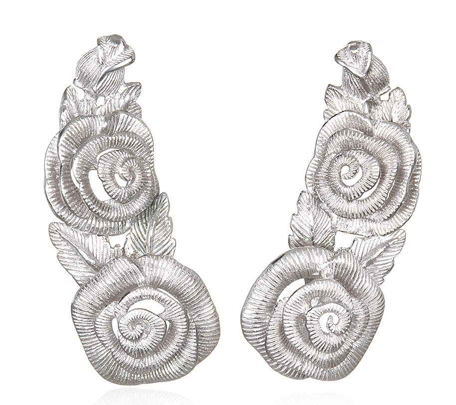 Ariva Sterling Silver Rose Climber Earrings