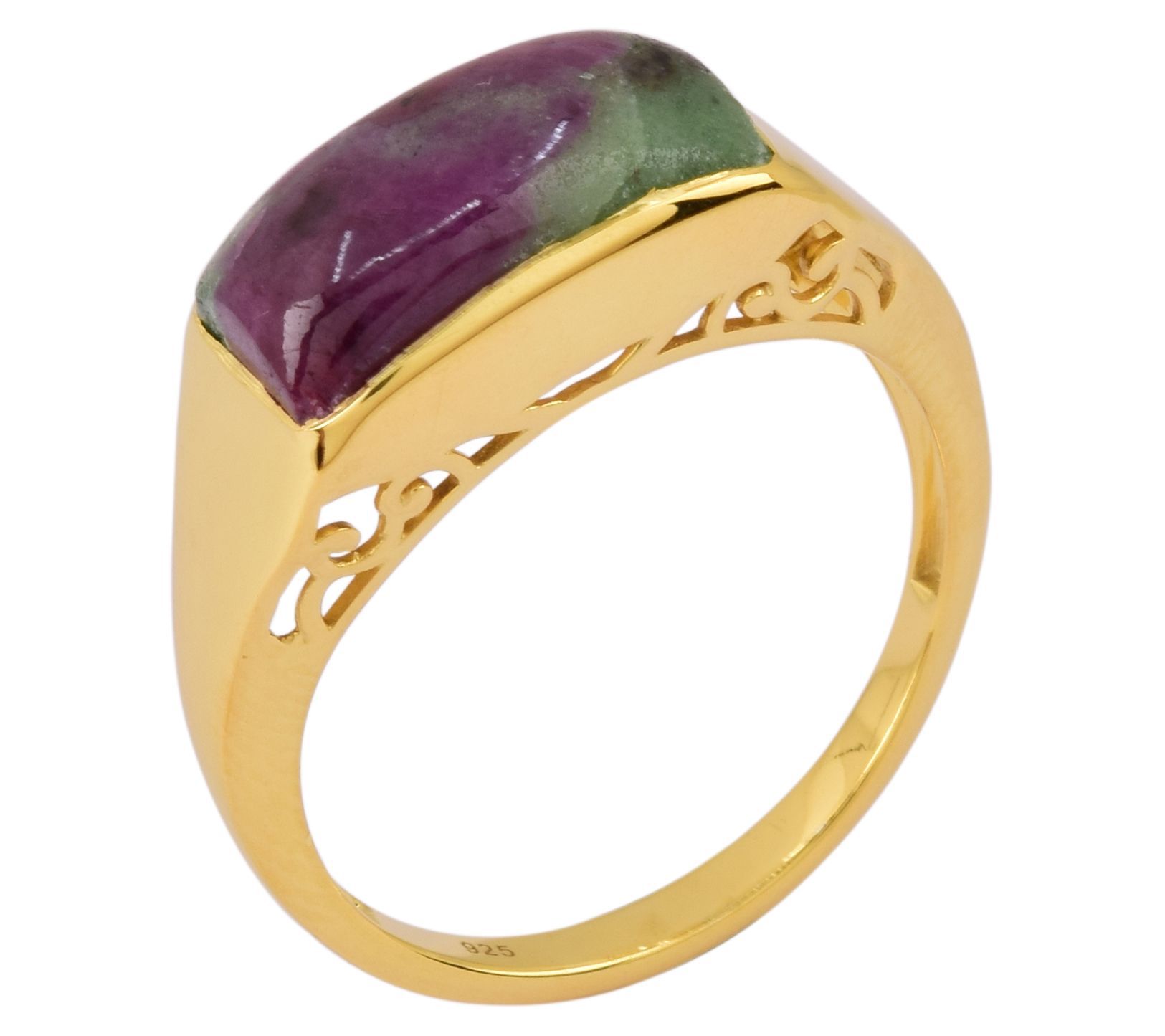 Affinity Gems Ruby Ziosite Ring, 14K Gold Plated