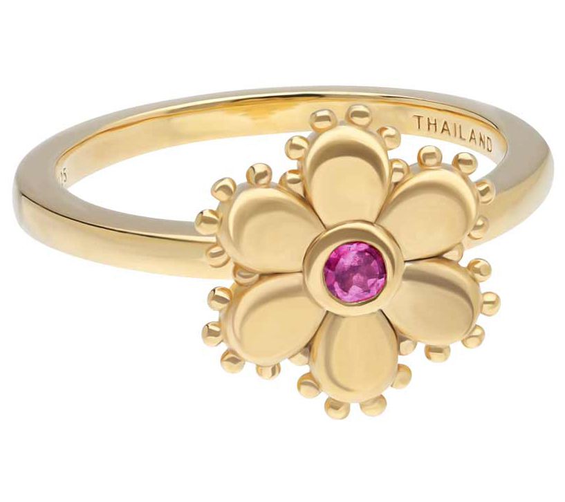 Elyse Ryan 14K Gold Clad Rhodolite Flower Ring