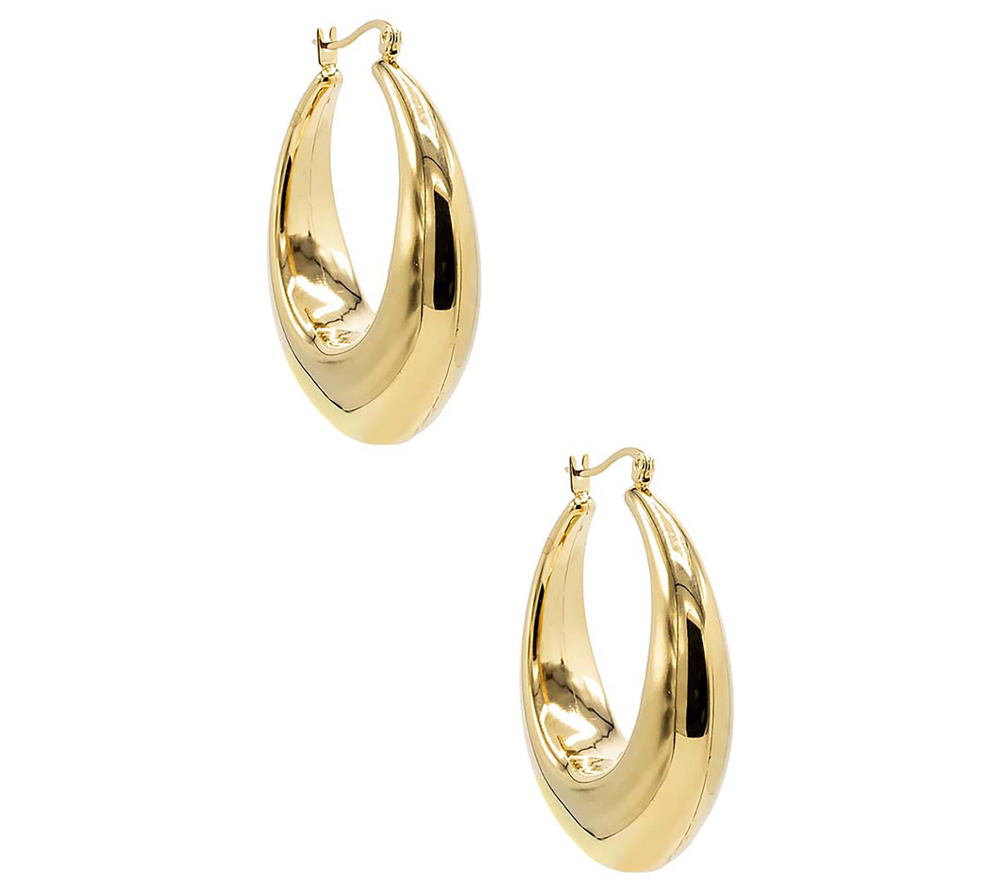 by Adina Eden 14K Gold Plated 7/8" Polished Hoop Earrings