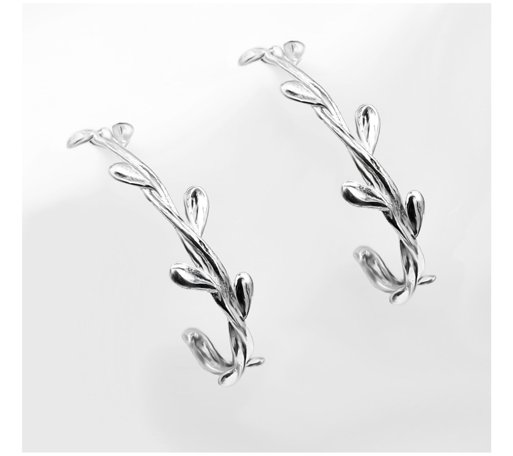 Hagit Sterling Silver Nature-Girl Half Hoop Earrings