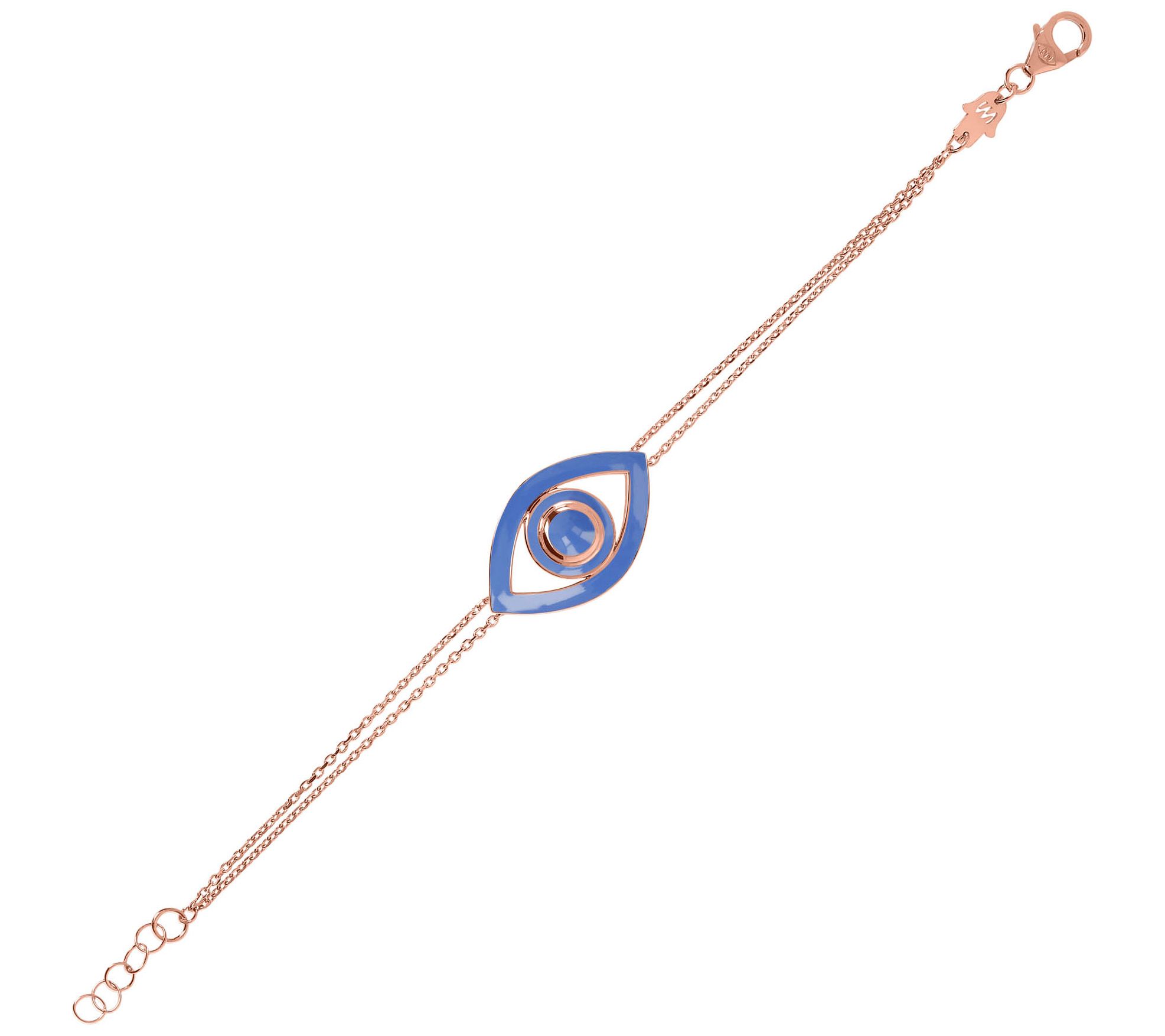 Netali Nissim Enamel Bold Evil Eye Bracelet, 18K Rose Plated