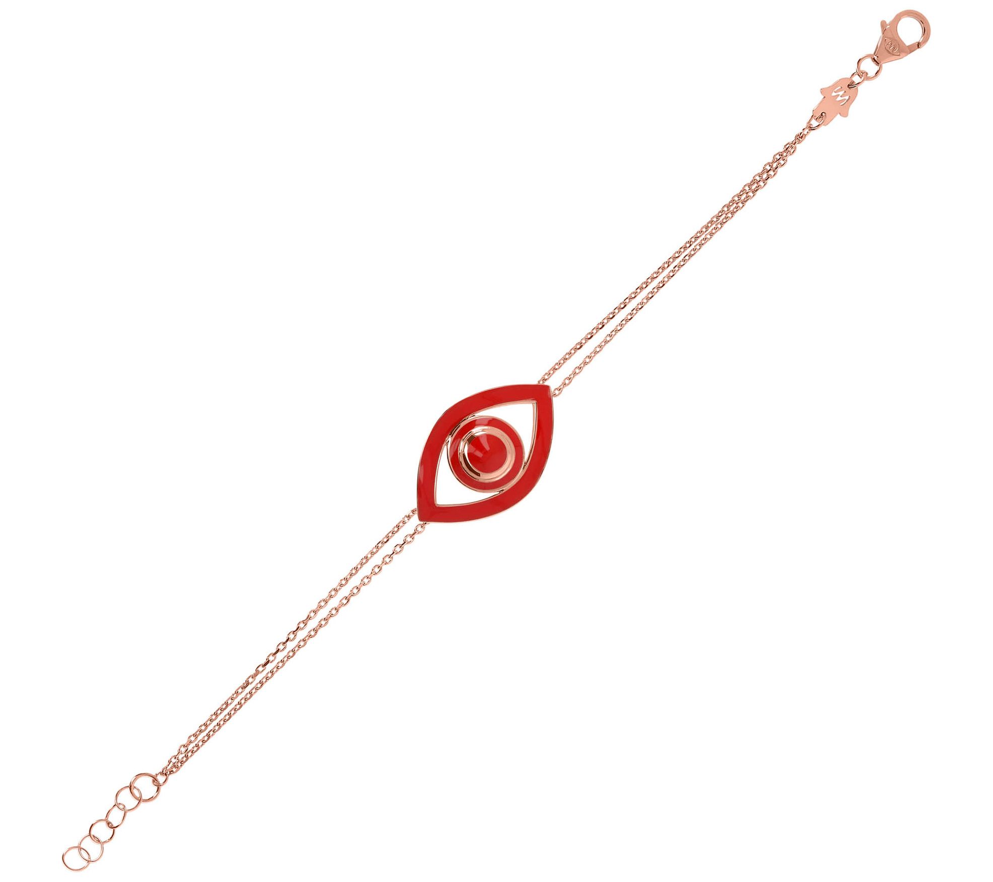Netali Nissim Enamel Bold Evil Eye Bracelet, 18K Rose Plated