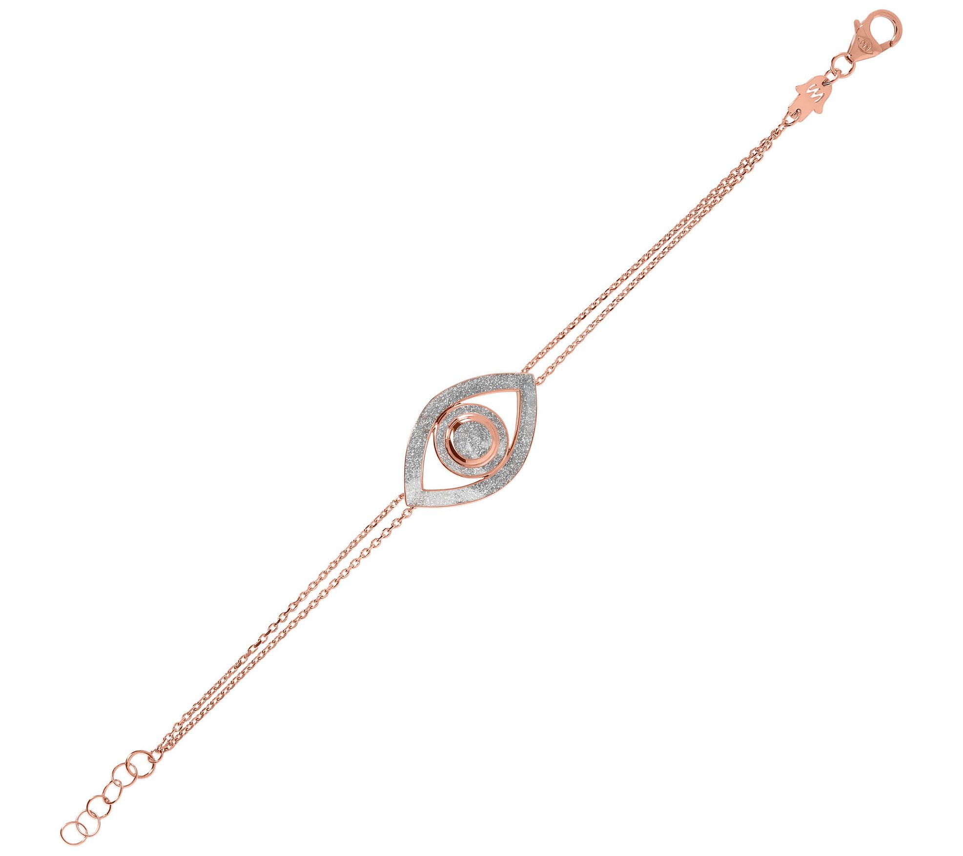 Netali Nissim Enamel Bold Evil Eye Bracelet, 18K Rose Plated