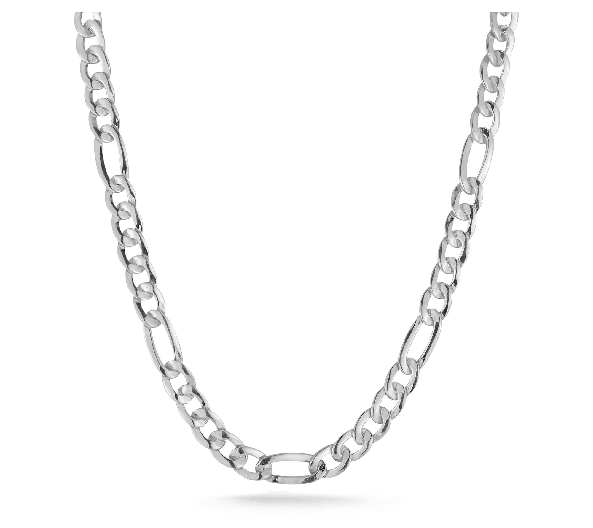 Sterlina Silver Figaro Chain Necklaces QVC