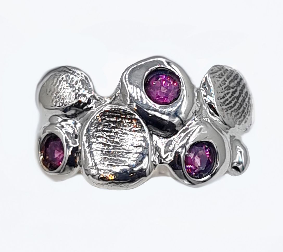 Hagit Sterling Silver Gemstone Sparkle Bubble Ring