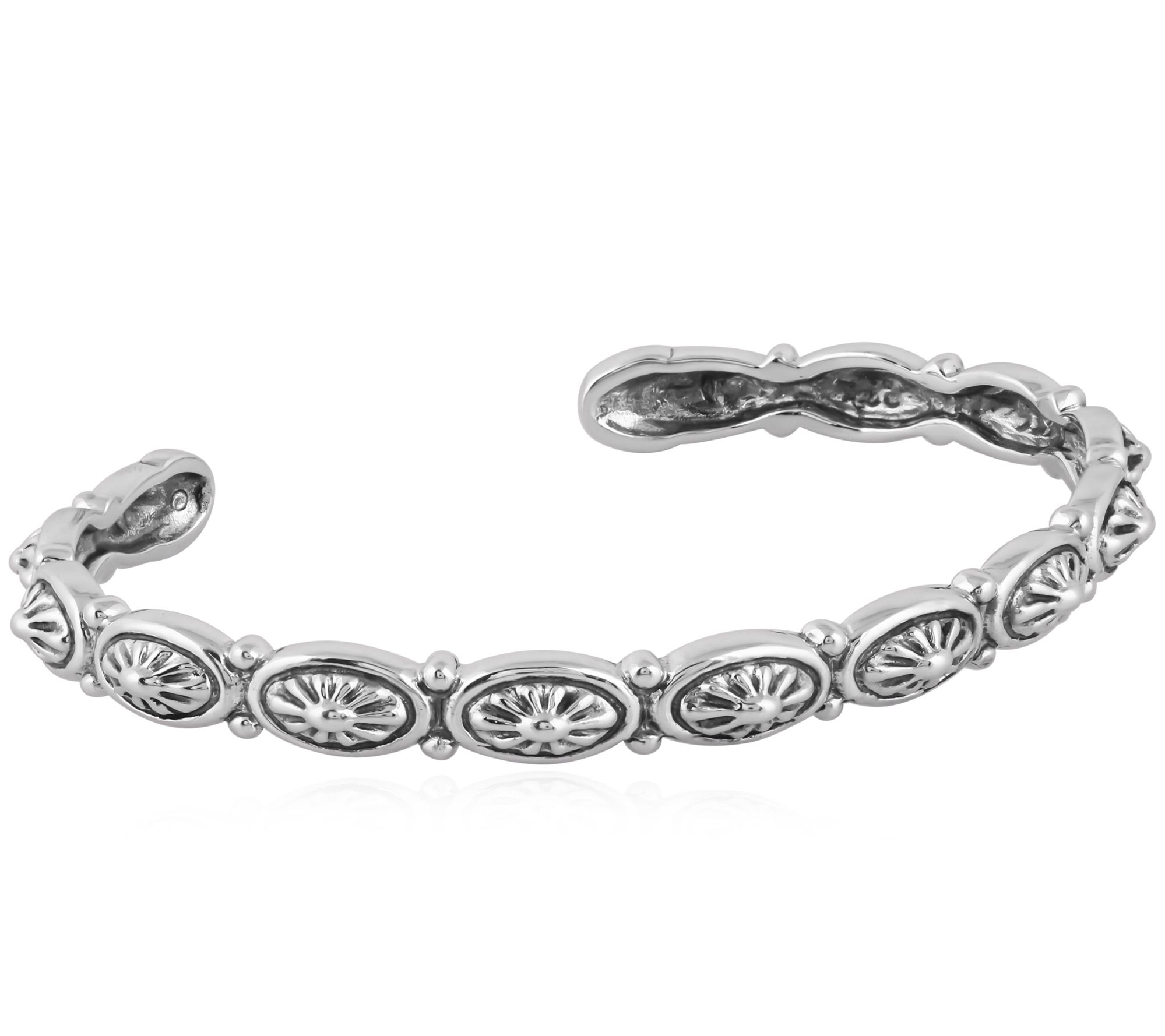 American West Sterling Silver Concha Design Cuf f