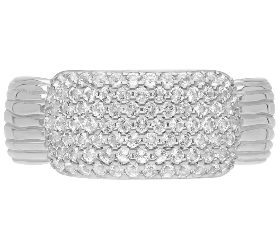 Ariva Sterling Silver White Topaz Pave CarissaRing