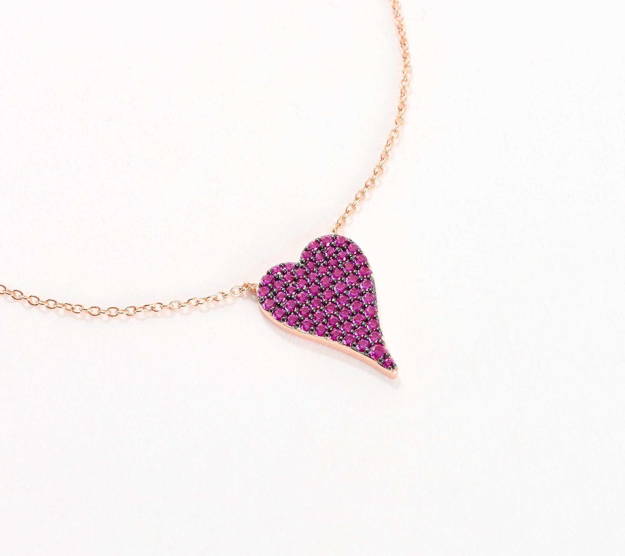 Diamonique x Jennifer Miller Signature Boxed Mini Pave Heart Necklace, Sterl
