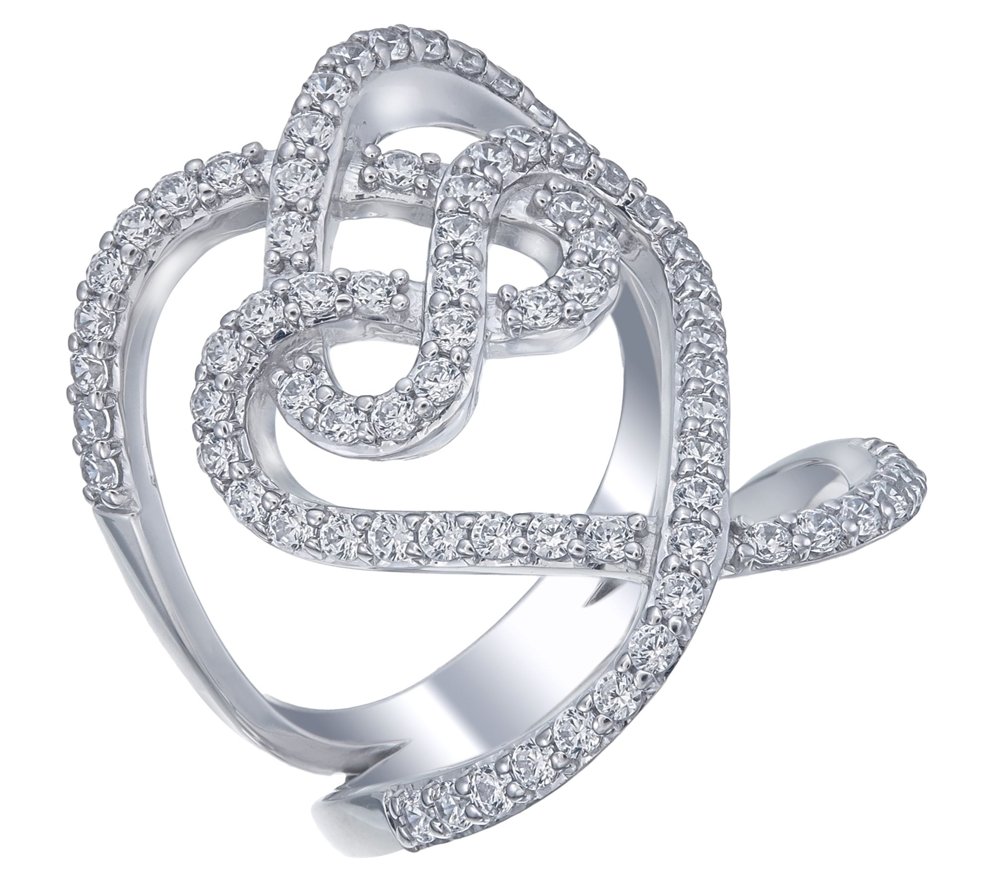 Diamonique x Jennifer Miller Heart Tattoo Ring,Sterling