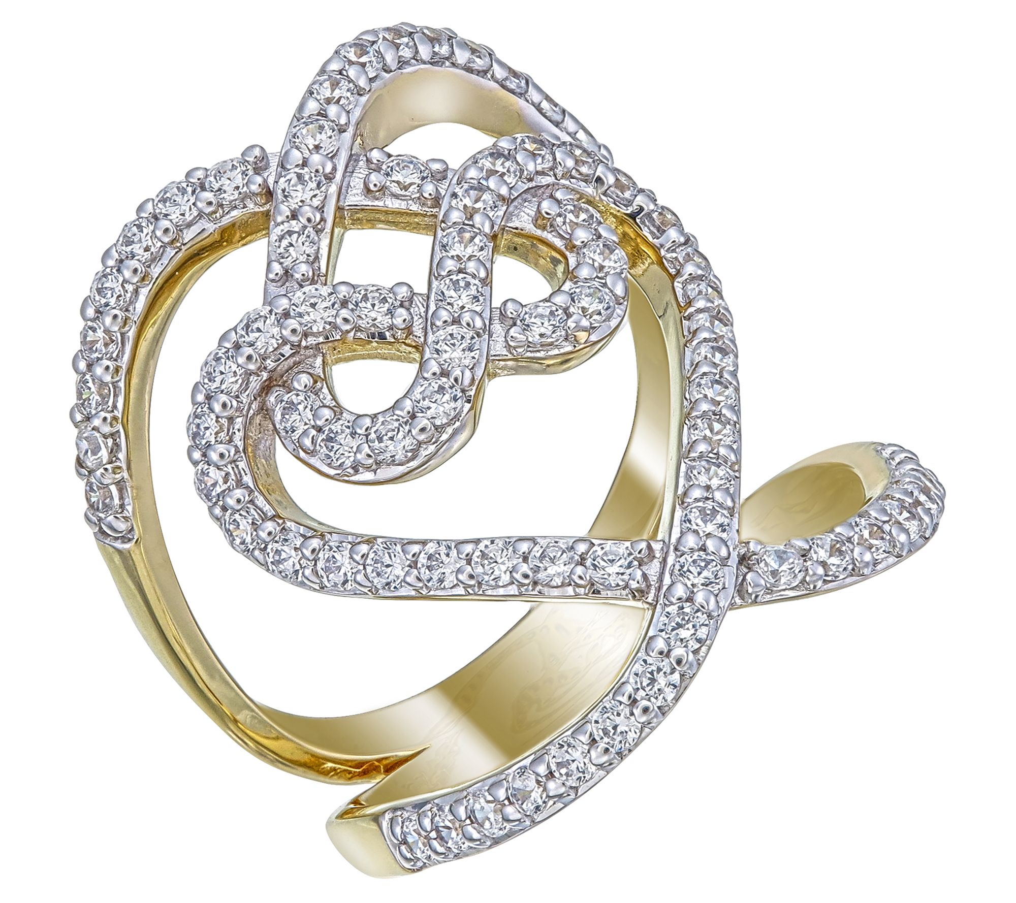 Diamonique x Jennifer Miller Heart Tattoo Ring,Sterling