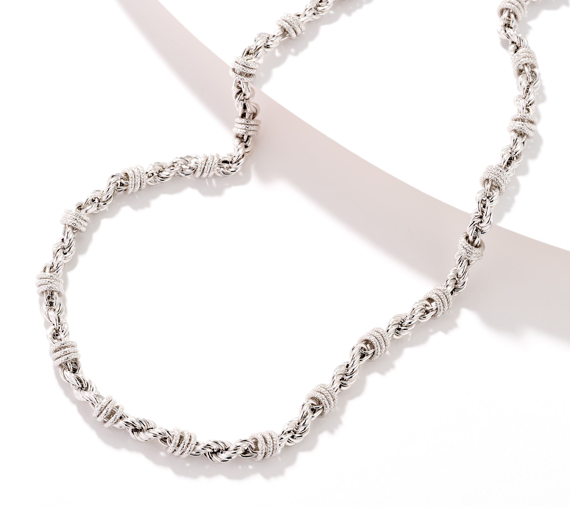 David Markstein Sterling Silver Magnetic Diamond Cut 18" Necklace