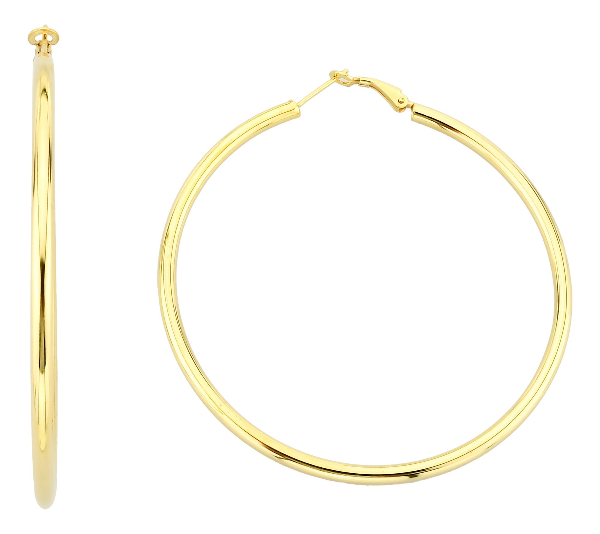 Silver Style 3" Polished Hoop Earrings, Sterling