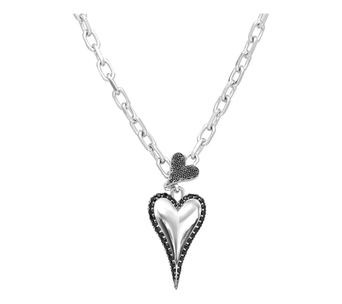Margo Manhattan Sterling Black Spinel Lulu Heart Necklace