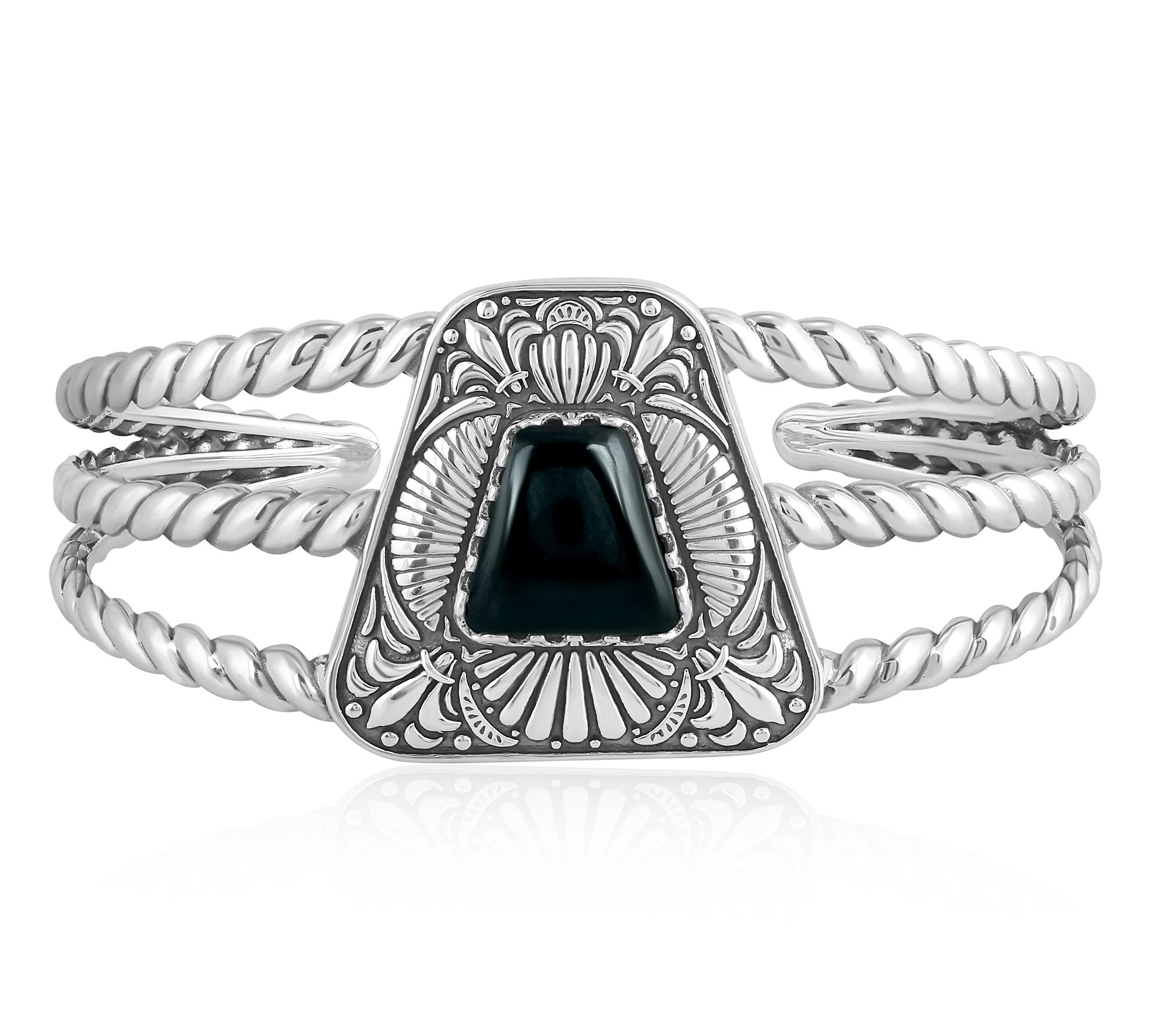 American West Sterling Silver Gemstone Trapezoid Cuff