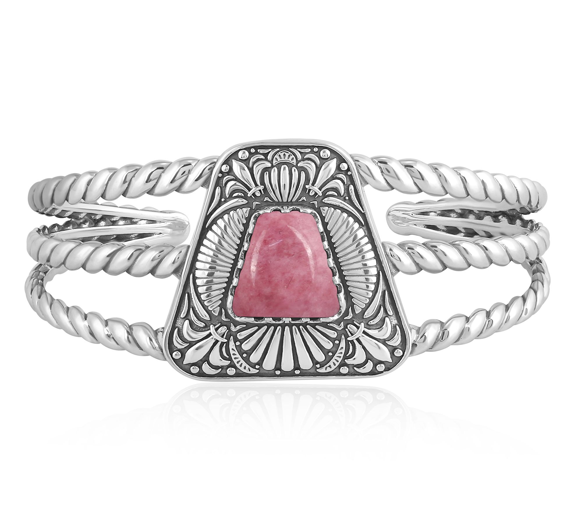 American West Sterling Silver Gemstone Trapezoid Cuff