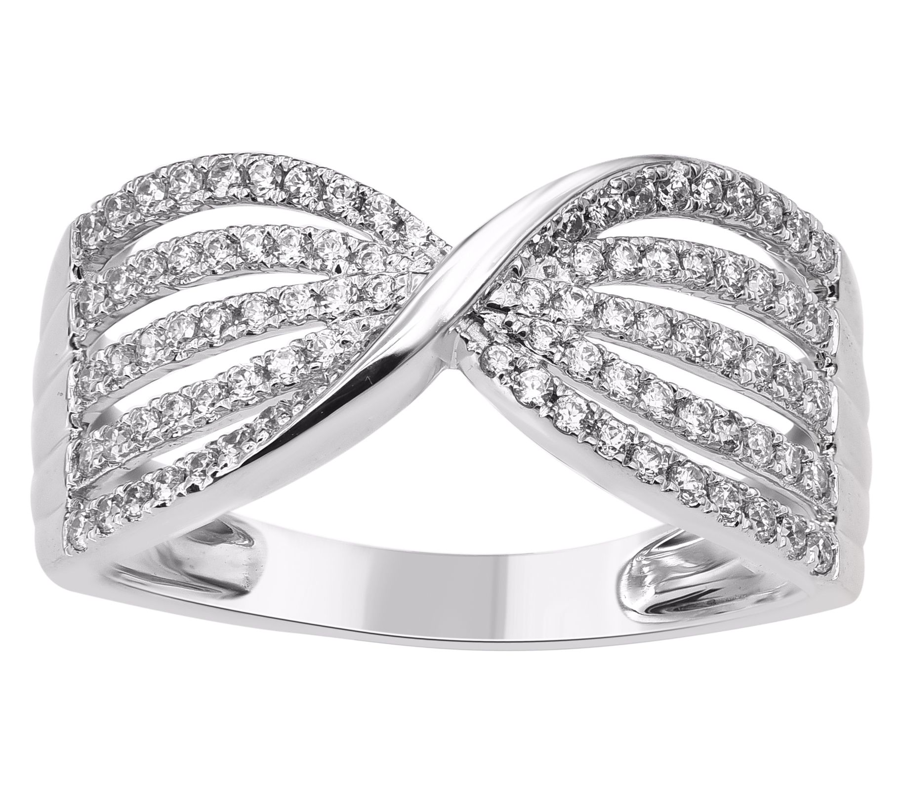Affinity Diamonds 0.50 cttw Twisted Highway Ring, Sterling