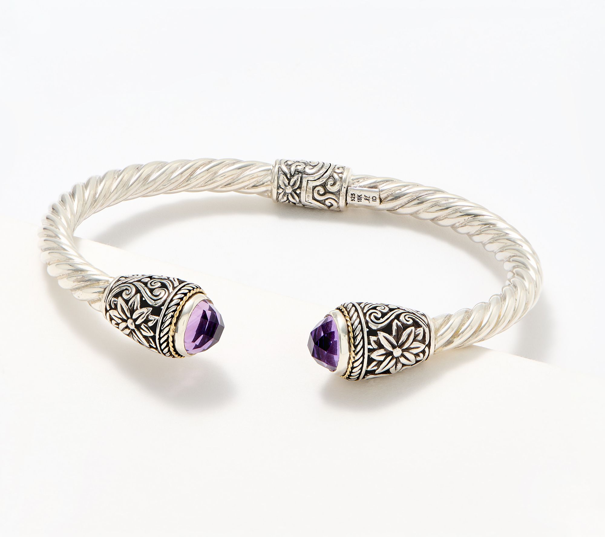  "As Is" Artisan Crafted by Robert Manse SS & 18K Gemstone Cuff