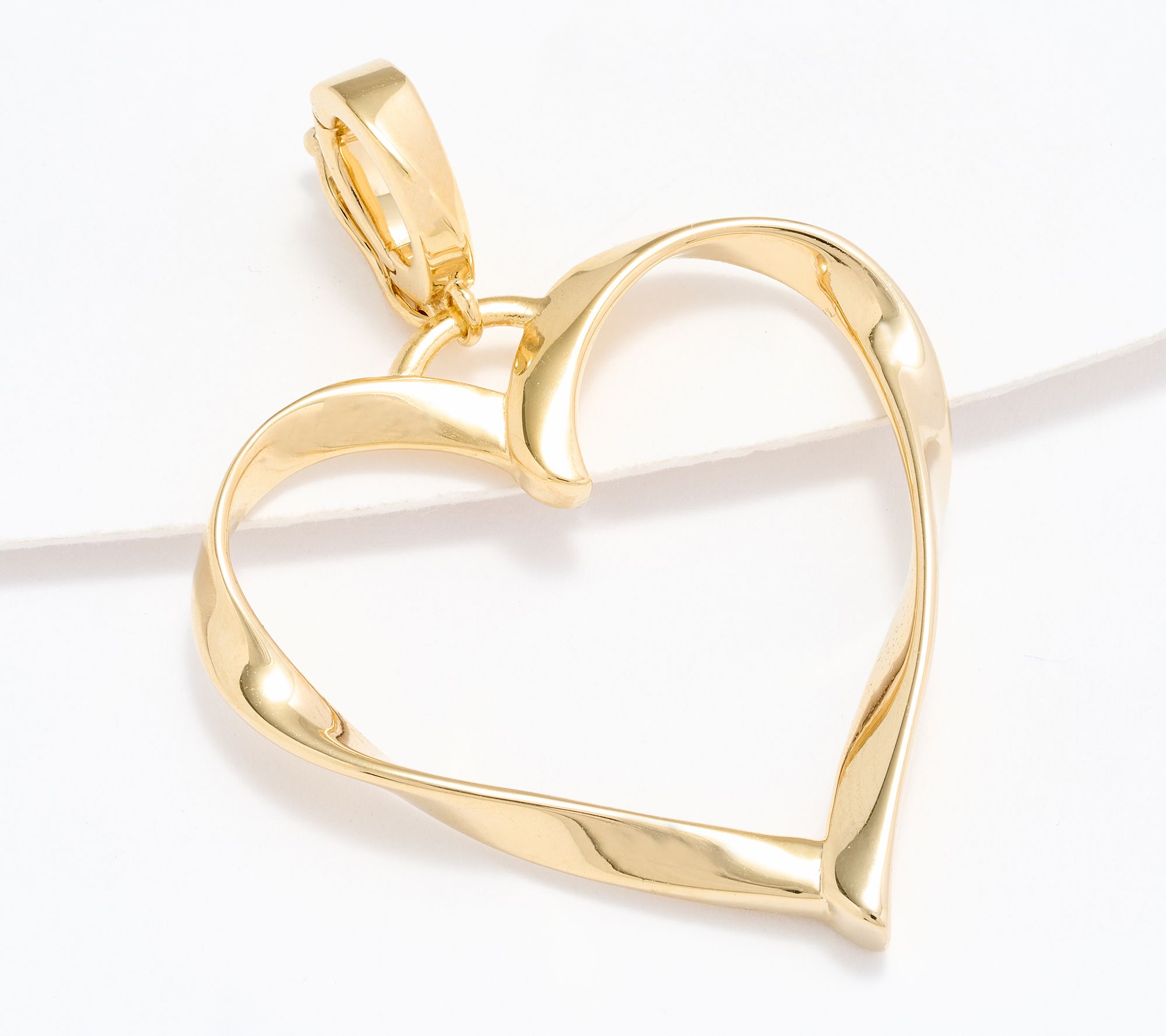 Christian James by Scott Grimes 14K Clad 1-1/2" Ripple Heart Enhancer 3.5g