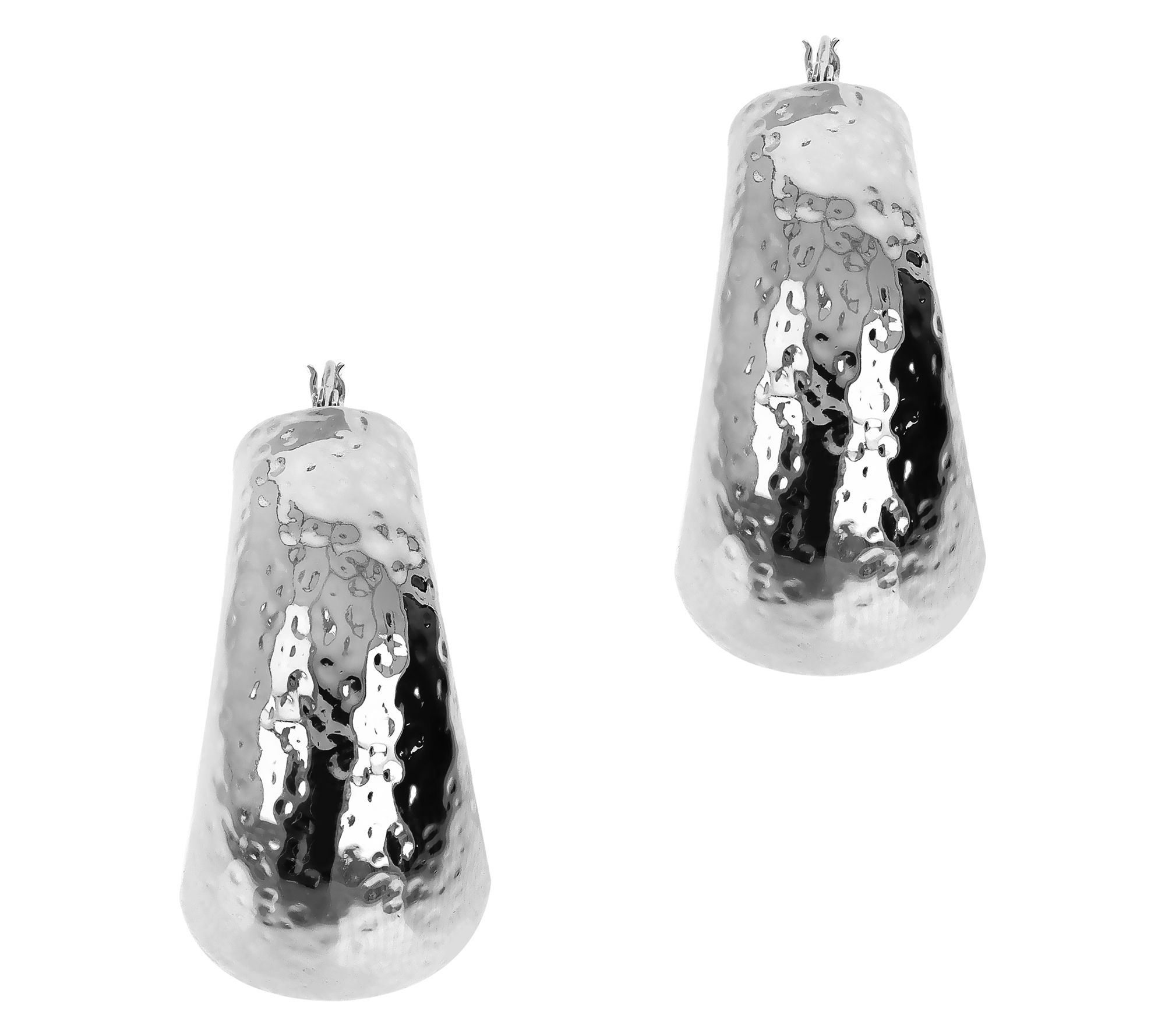 Bronzo Italia Hammered Round Hoop Earrings