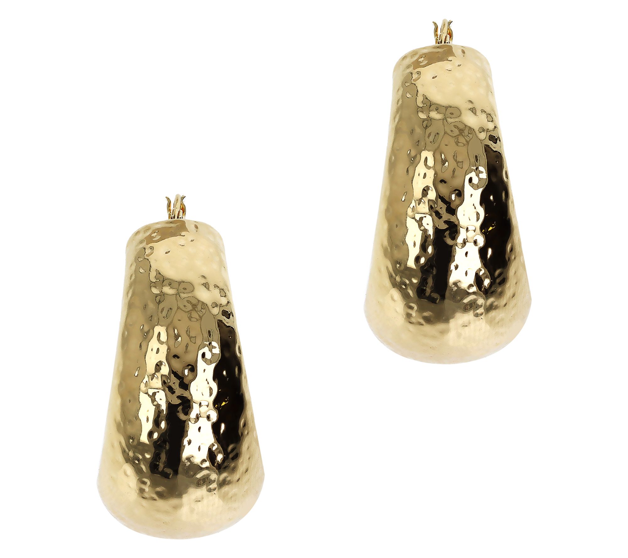 Bronzo Italia Hammered Round Hoop Earrings