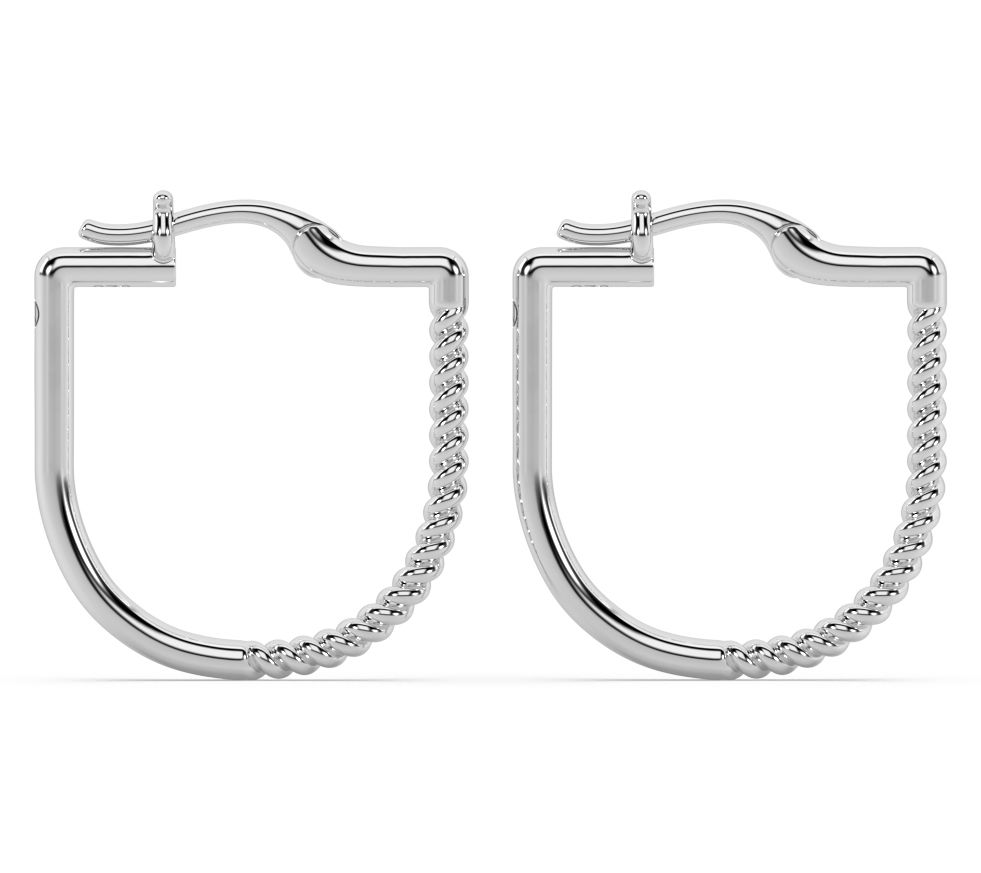 Oni Fine Jewelry Sterling Braided Everyday U-Hoop Earrings